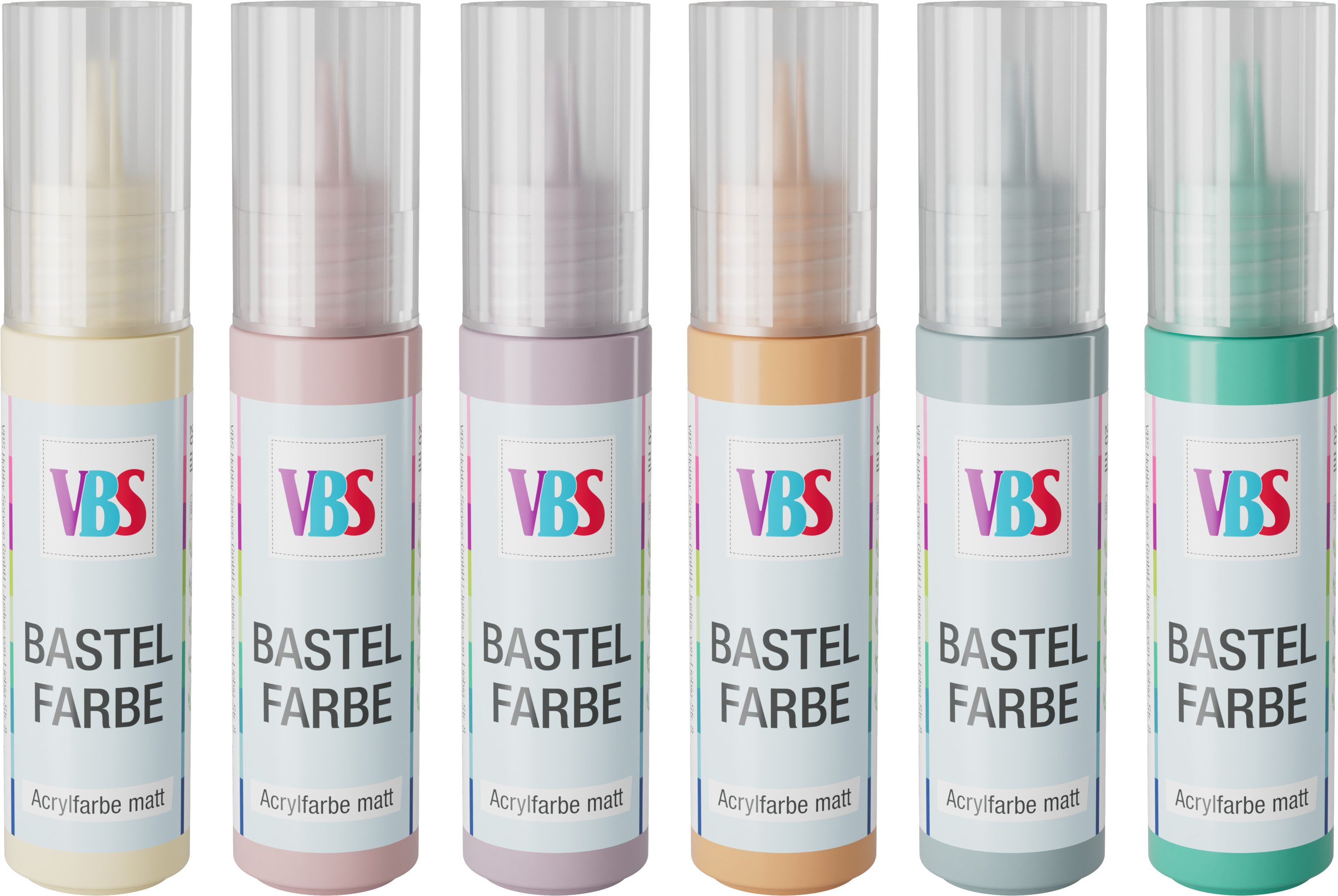 VBS Bastelfarbe Pastel, 6 x 20 ml