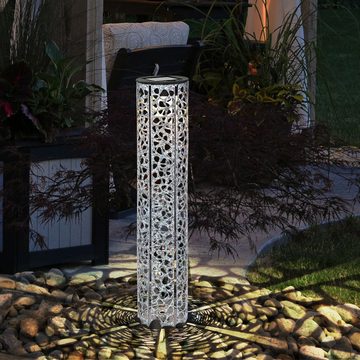 etc-shop LED Solarleuchte, LED-Leuchtmittel fest verbaut, Warmweiß, Solarlampe Steckleuchte orientalisch Solarleuchte mit Akku LED Außen