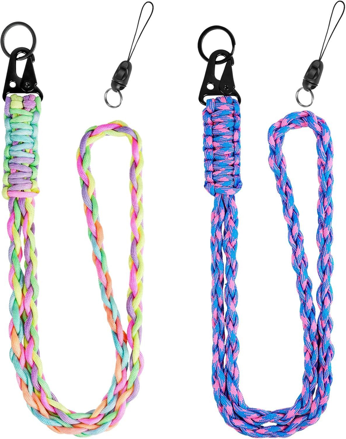 FELIXLEO Schlüsselanhänger 2 Paracord Schlüsselband Lanyard Mit Metallring Für Schlüssel (1-tlg)