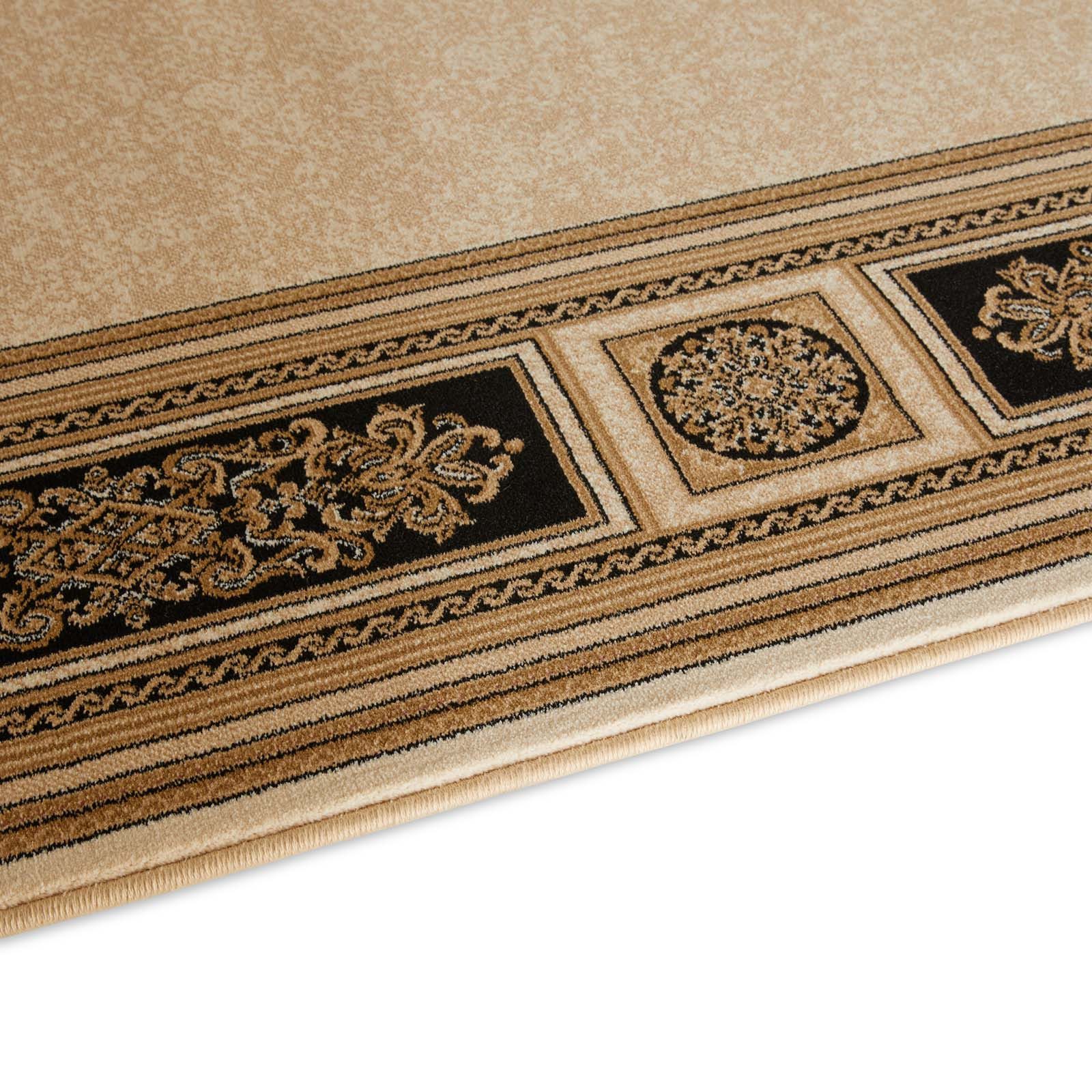 TaraCarpet Teppich TaraCarpet Leonardo Design Renaissance, rechteckig, Höhe: 14 mm, Modernes Orientalisches Design in gold schwarz premium 80x150
