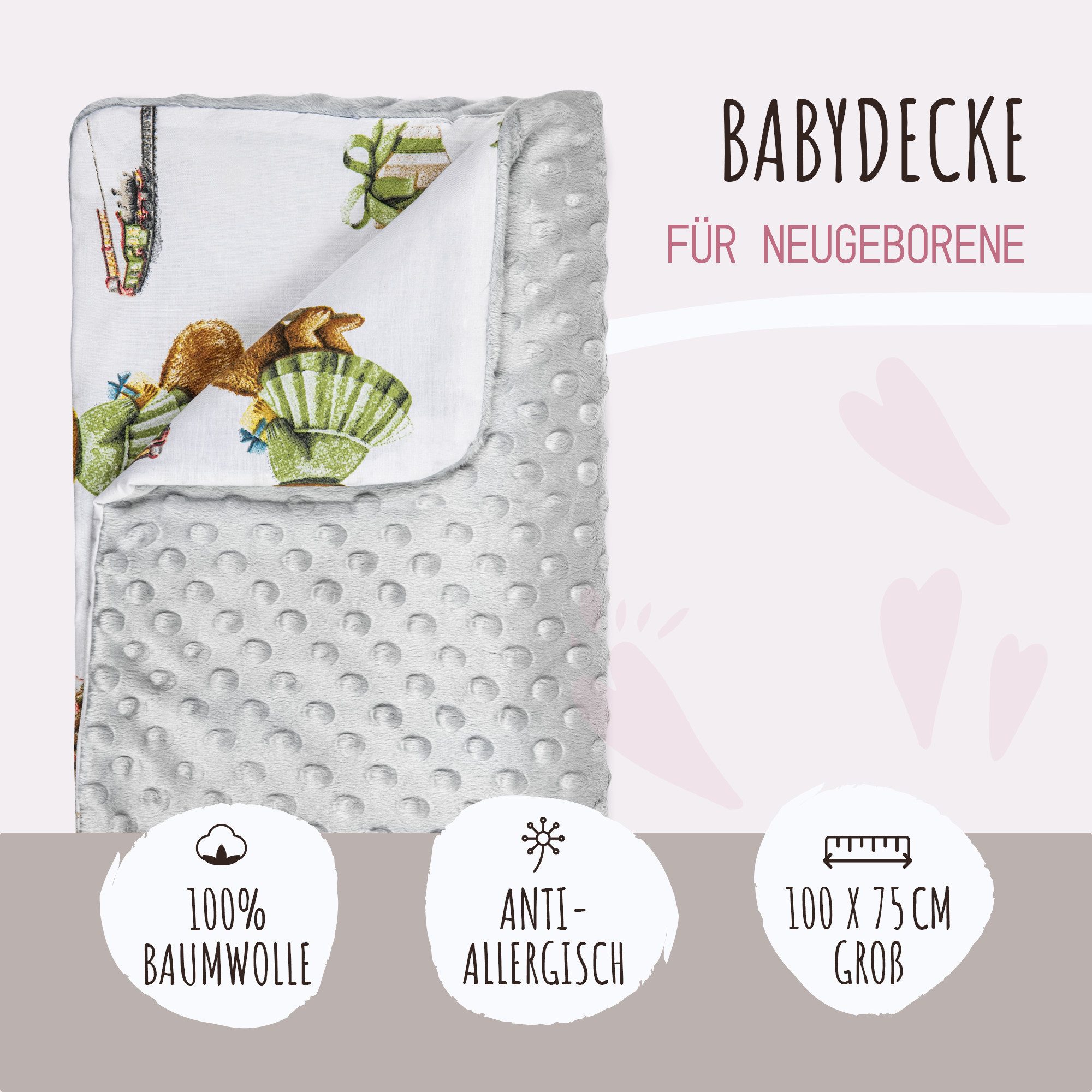 Babydecke LULANDO 100x75 cm flauschige Kuscheldecke günstig online kaufen