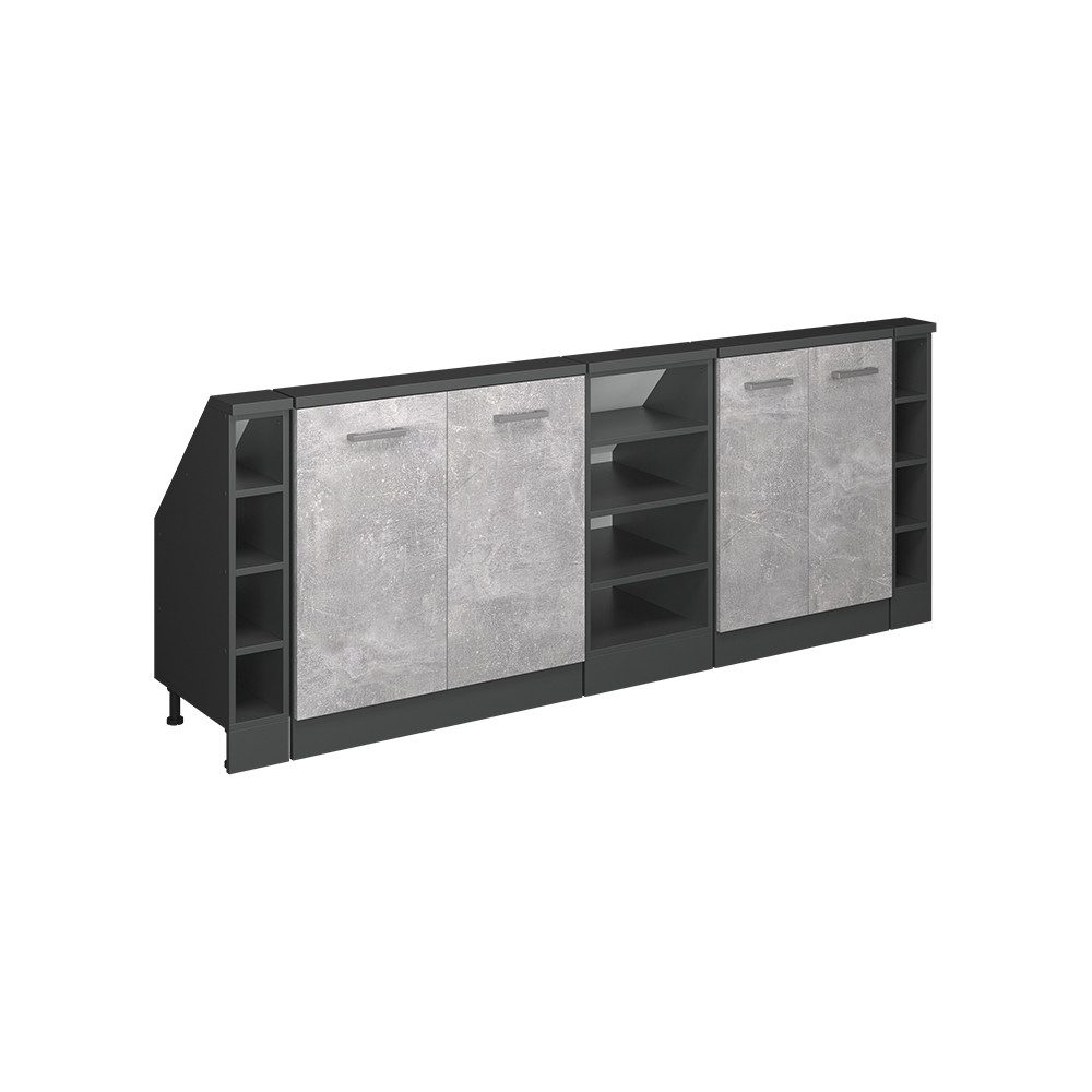 Vicco Unterschrank R-Line, Beton/Anthrazit, 215 cm günstig online kaufen