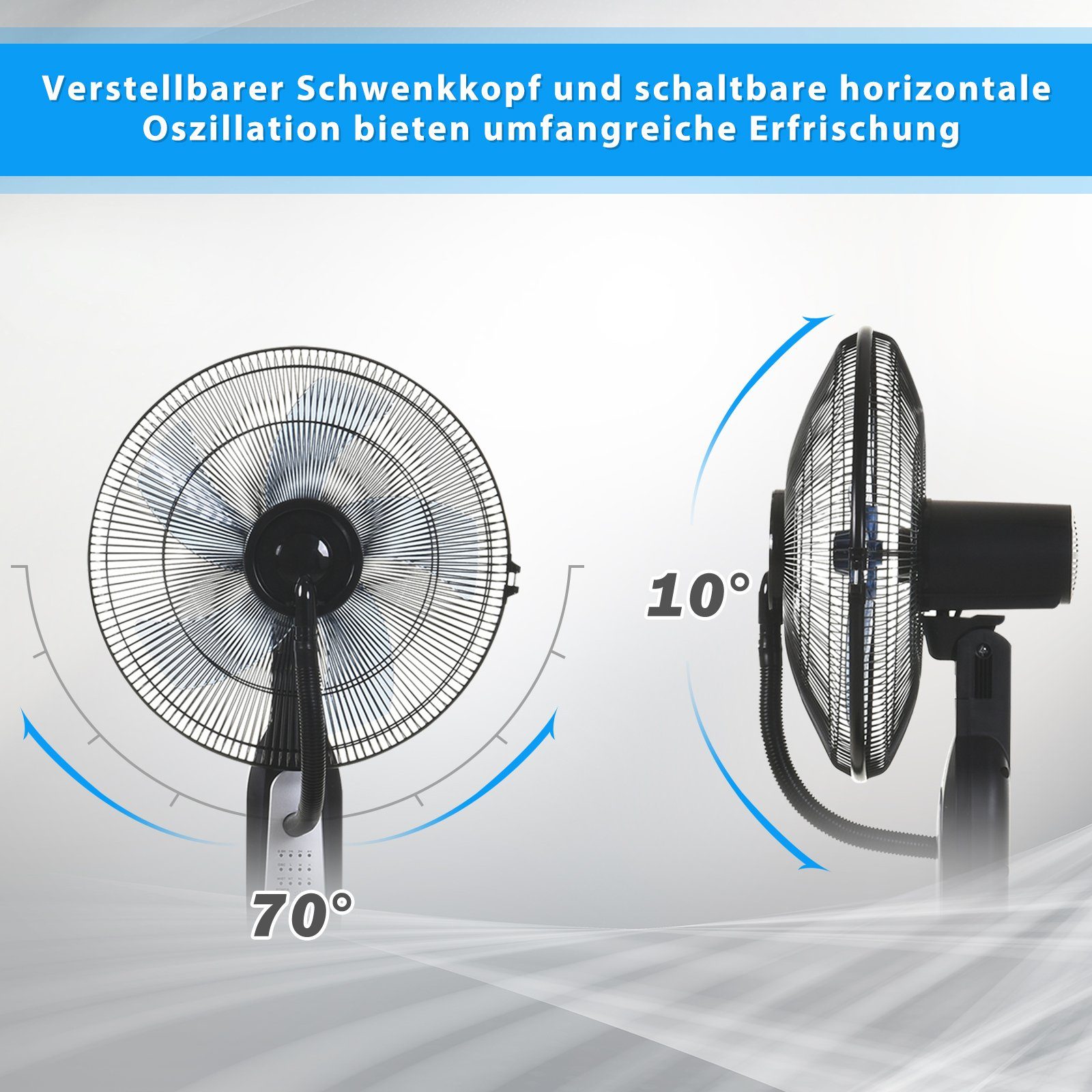 HOMCOM Standventilator Standventilator mit Wasserzerstäuber