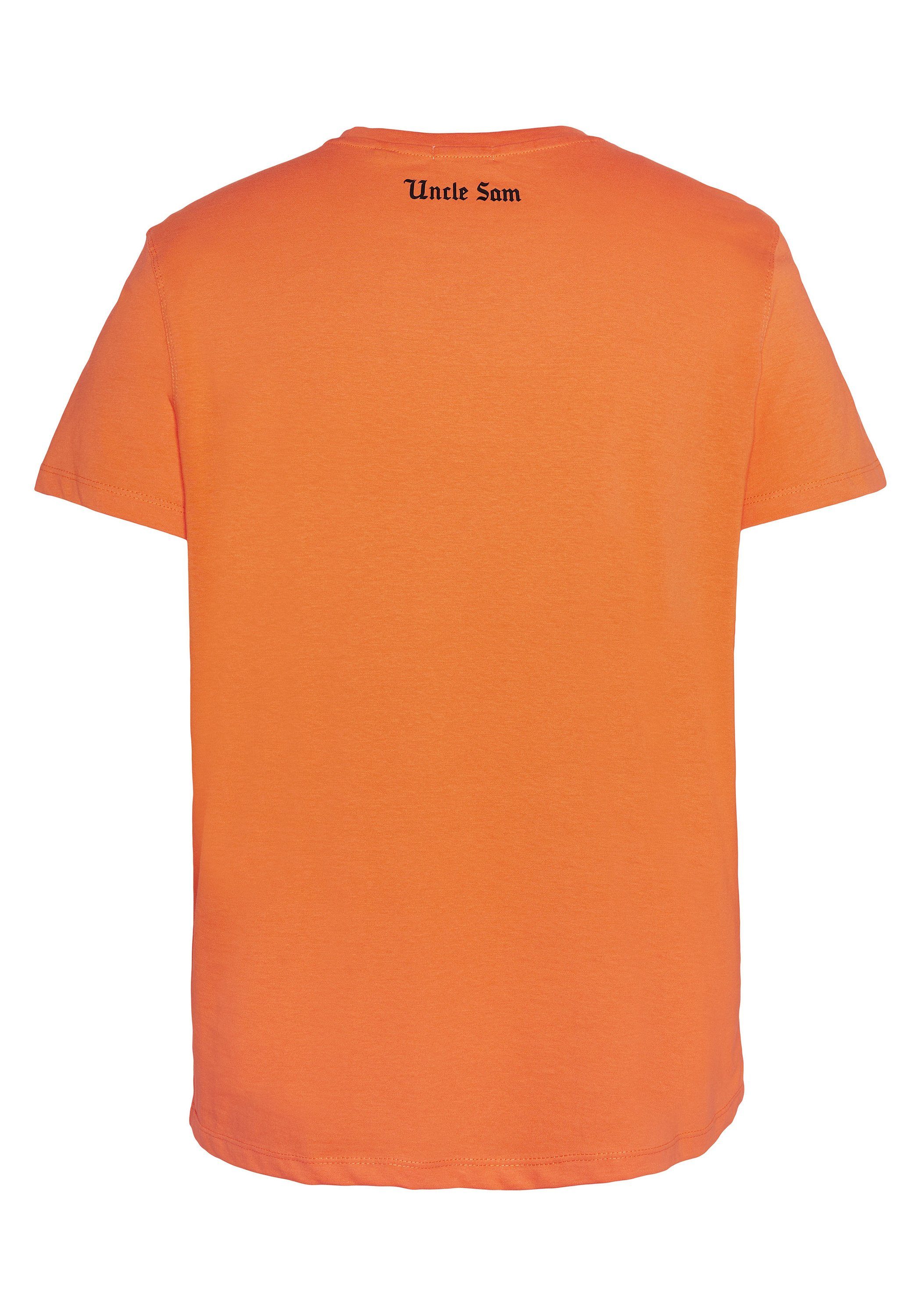 Sam 16-1362 seitlichem Vermillon Print-Shirt Uncle Sam Logoprint Orange Uncle mit