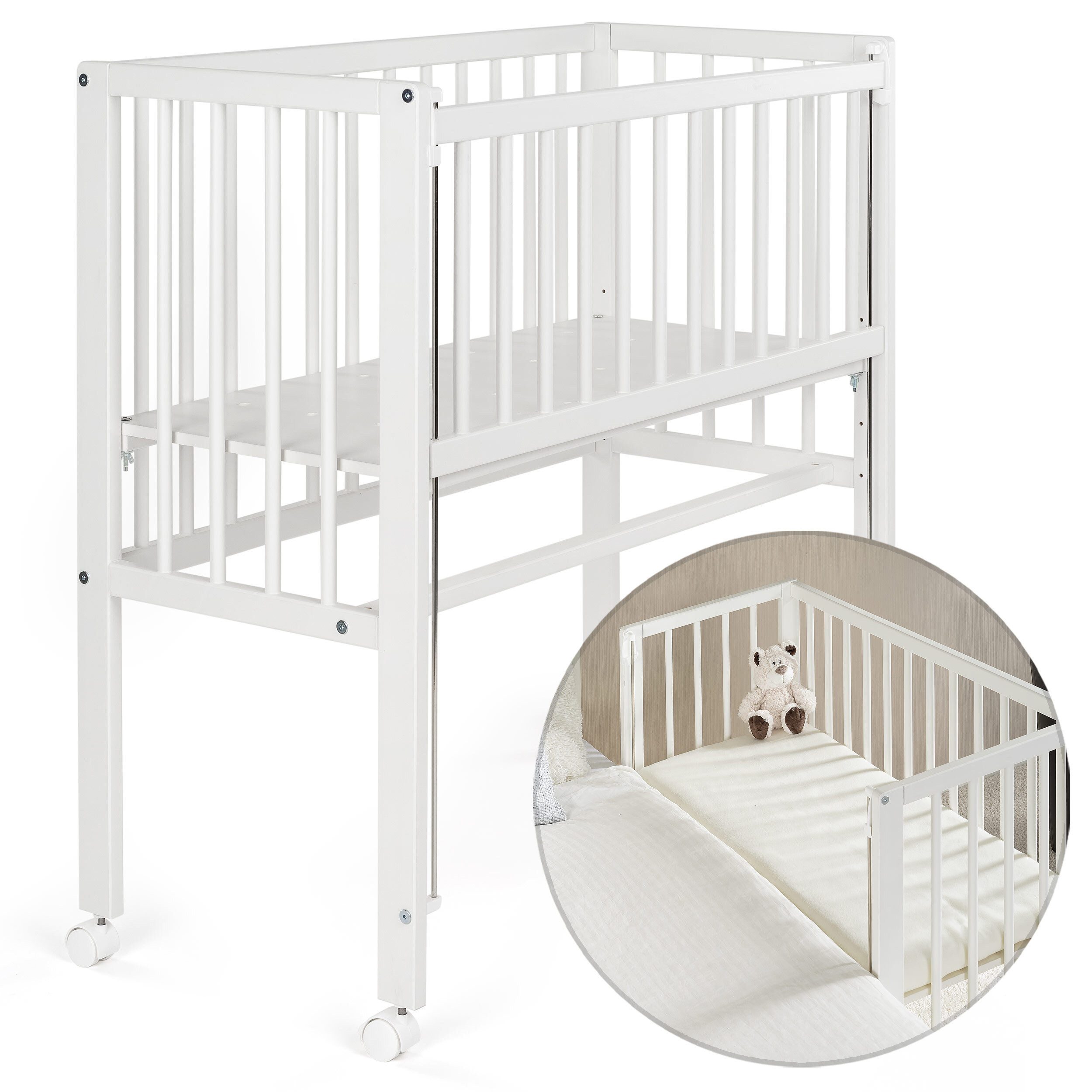 Beistellbett Vario 2in1 - Weiß