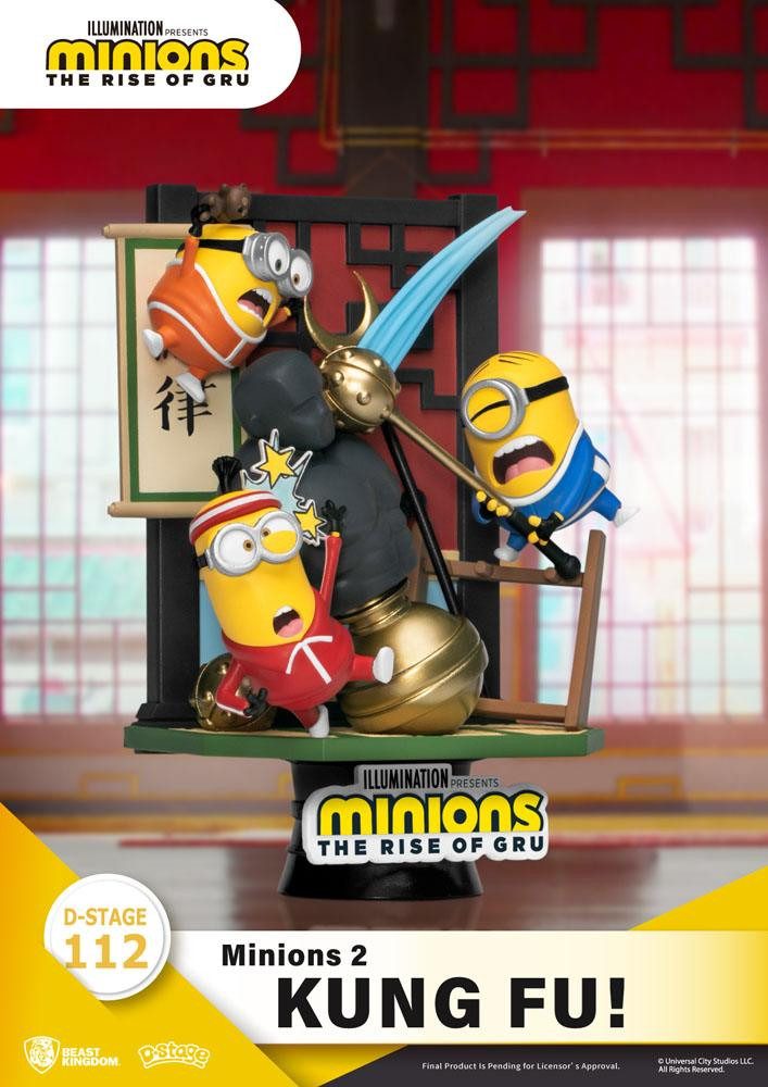 Beast Kingdom Toys Dekofigur Minions 2 D-Stage PVC Diorama Kung Fu! 15 cm (1 St), Sammlerstück