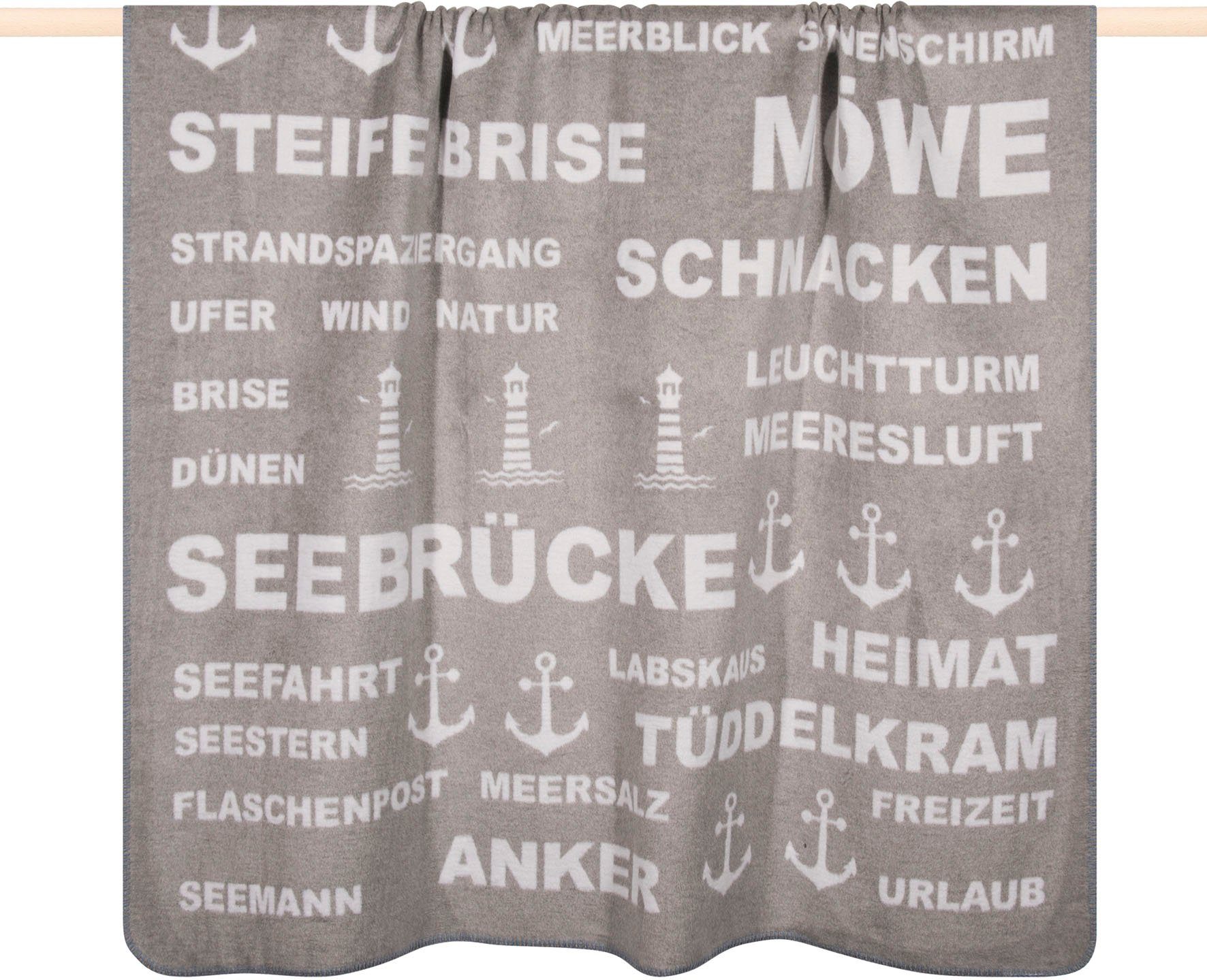 Wohndecke TYPO OSTSEE, PAD, Made in Europe, Kuscheldecke