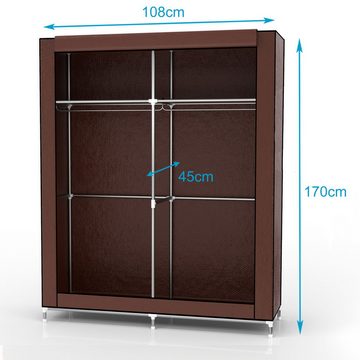 Intirilife Kleiderschrank (Stoffschrank, 1-St) Faltschrank 170x108x45 cm - Kleiderschrank Camping Kleiderstange