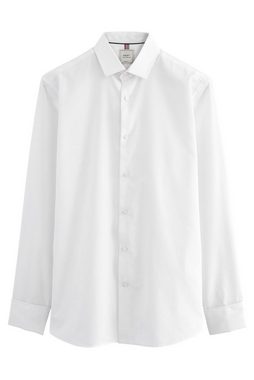 Next Langarmhemd Slim Fit Hemd mit Struktur + doppelten Manschetten (1-tlg)