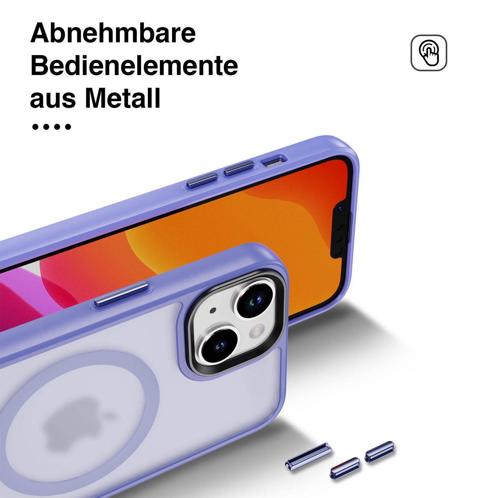 Tec-Expert Handyhülle Magnet Hülle für Apple iPhone 13 6.1 Zoll, 6.1, kompatibel zu Magsafe magnetisches Laden – Bild 5 von 5