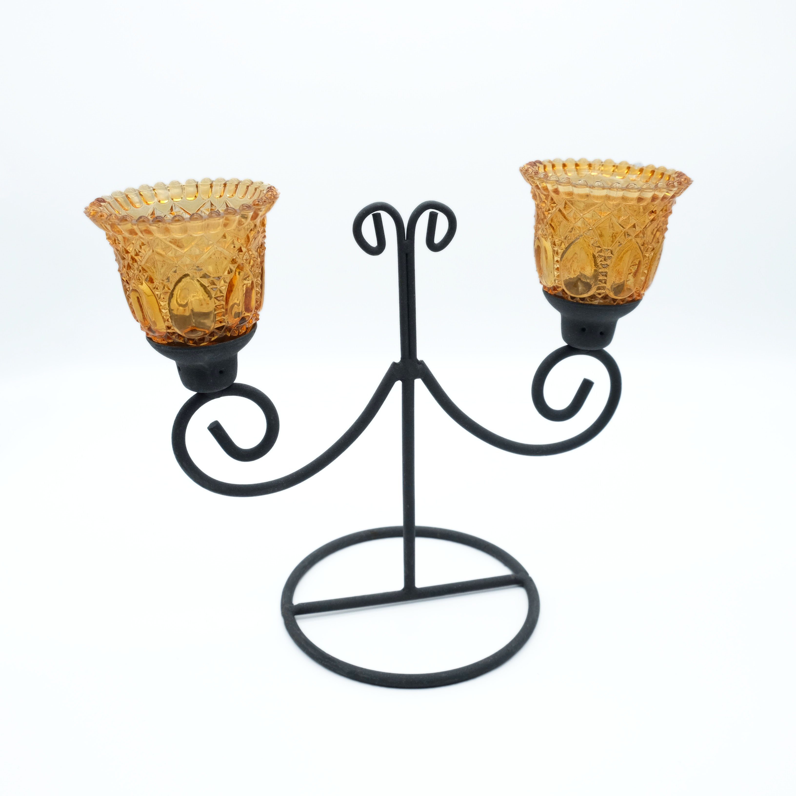 DeColibri Подсвечник Подсвечник, schwarz, Metall, 2-armig, standfest, für Kerzen und Teelichte geeignet