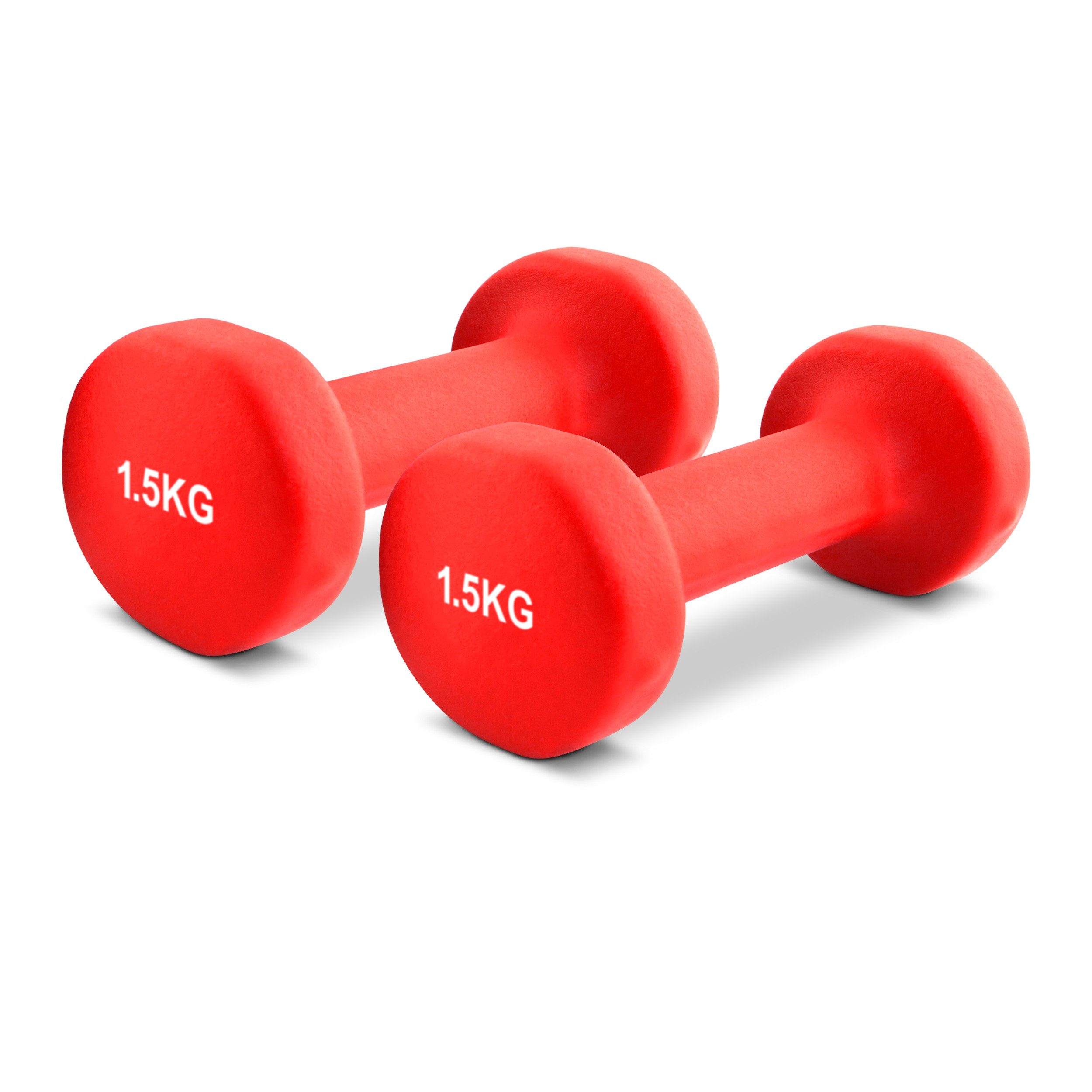 MSports® Hantel Hantelset Neopren 2er Set 0,5 – 5 kg Paar inkl. Übungsposter