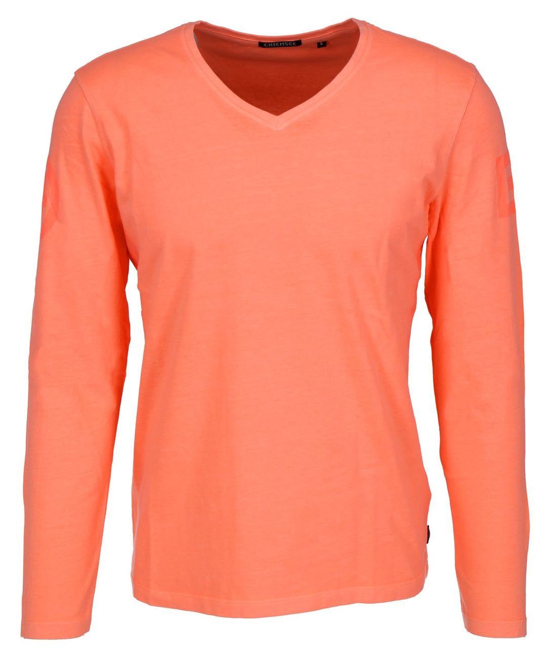 Chiemsee Langarmshirt Men T-Shirt, Regular Fit, GOTS Neon Orange