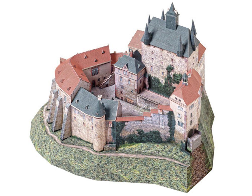 Aue Verlag Modellbausatz Schreiber-Bogen Burg Kriebstein (1:250)