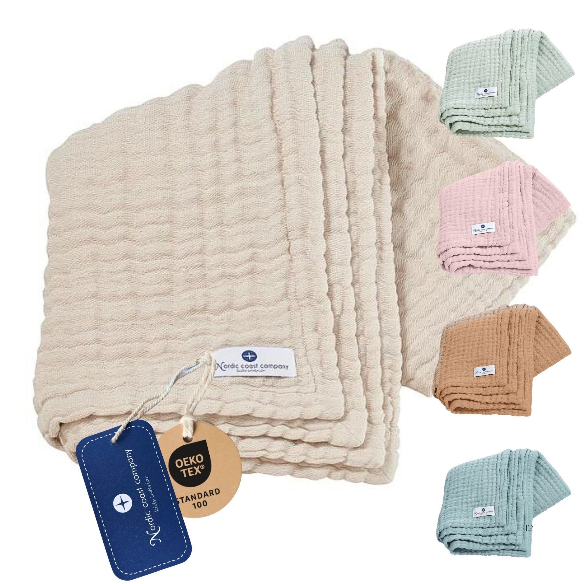 Babydecke Babydecke Musselin Kuscheldecke Puckdecke Baby & Neugeborene, Nordic Coast Company, Musselindecke Natur Premium Qualität 100% Baumwolle Schadstoff geprüft