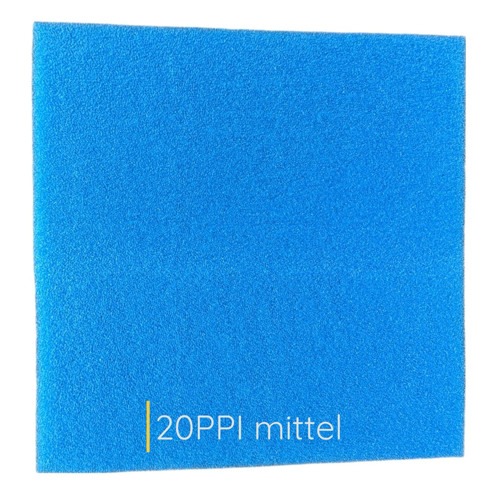 Koi Herdecke Aquariumfilter KH mitteler Aquarien Filterschaum blau 20 PPI 50x50x3 cm Filtermatte