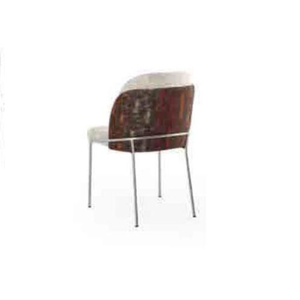 JVmoebel Stuhl Ursprünglicher Esstuhl mit weißer Farbe auf Edelstahlbeinen für Ihr, Made In Europe