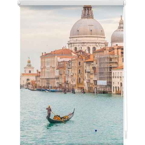 Seitenzugrollo Klemmfix Motiv Venedig Canal Grande, LICHTBLICK ORIGINAL, Lichtschutz, ohne Bohren, freihängend, Klemmfix, bedruckt