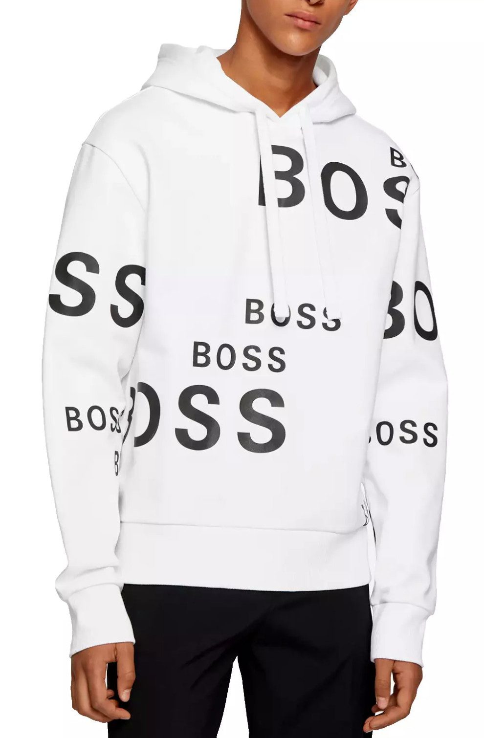 BOSS Kapuzensweatshirt Seeger 33 ZA mit Kordelzug und einer Kängurutasche Metallkordelenden und Logo-Ösen