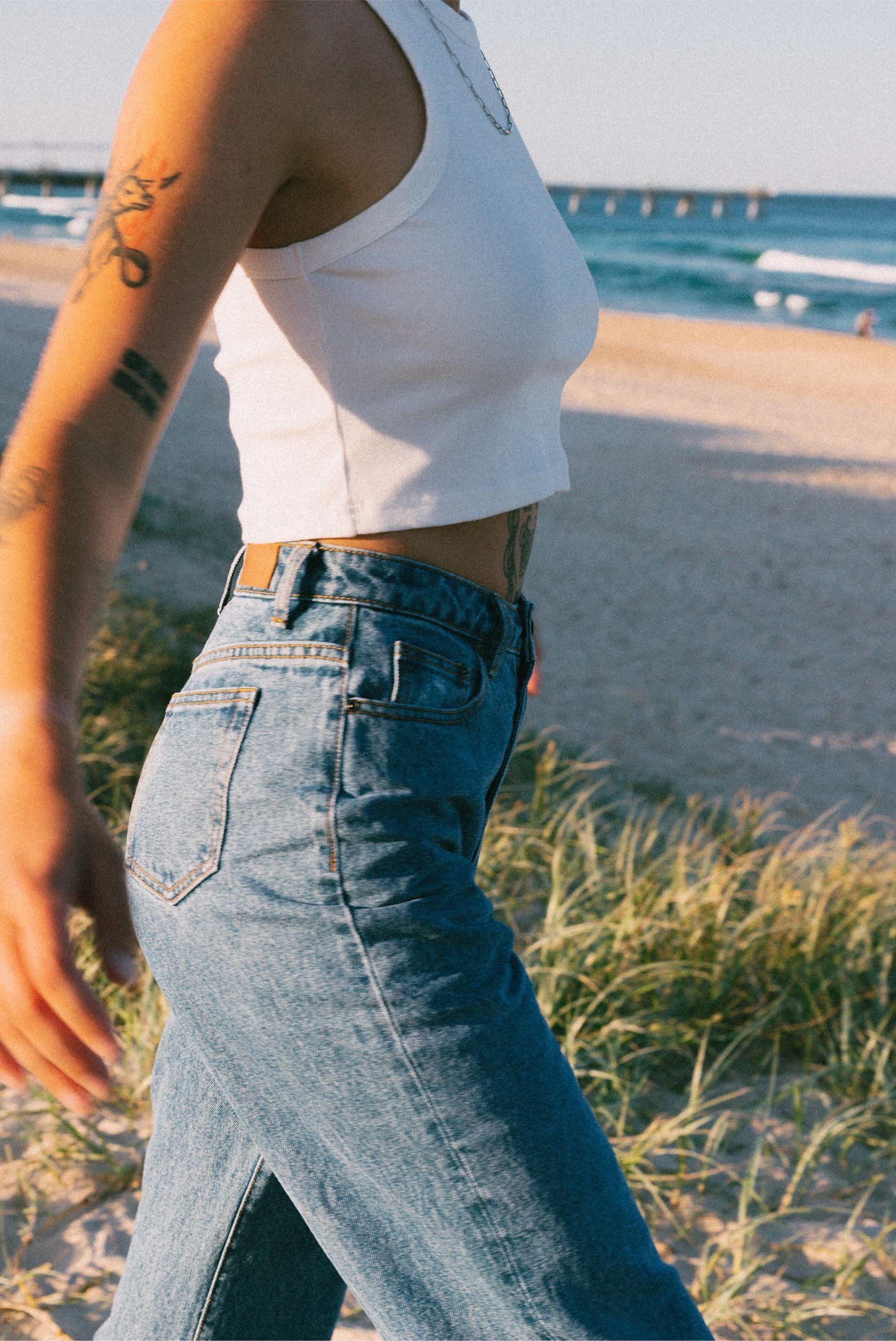 BAGGY Weite Sea HIGH - Rusty Blue JEAN Jeans