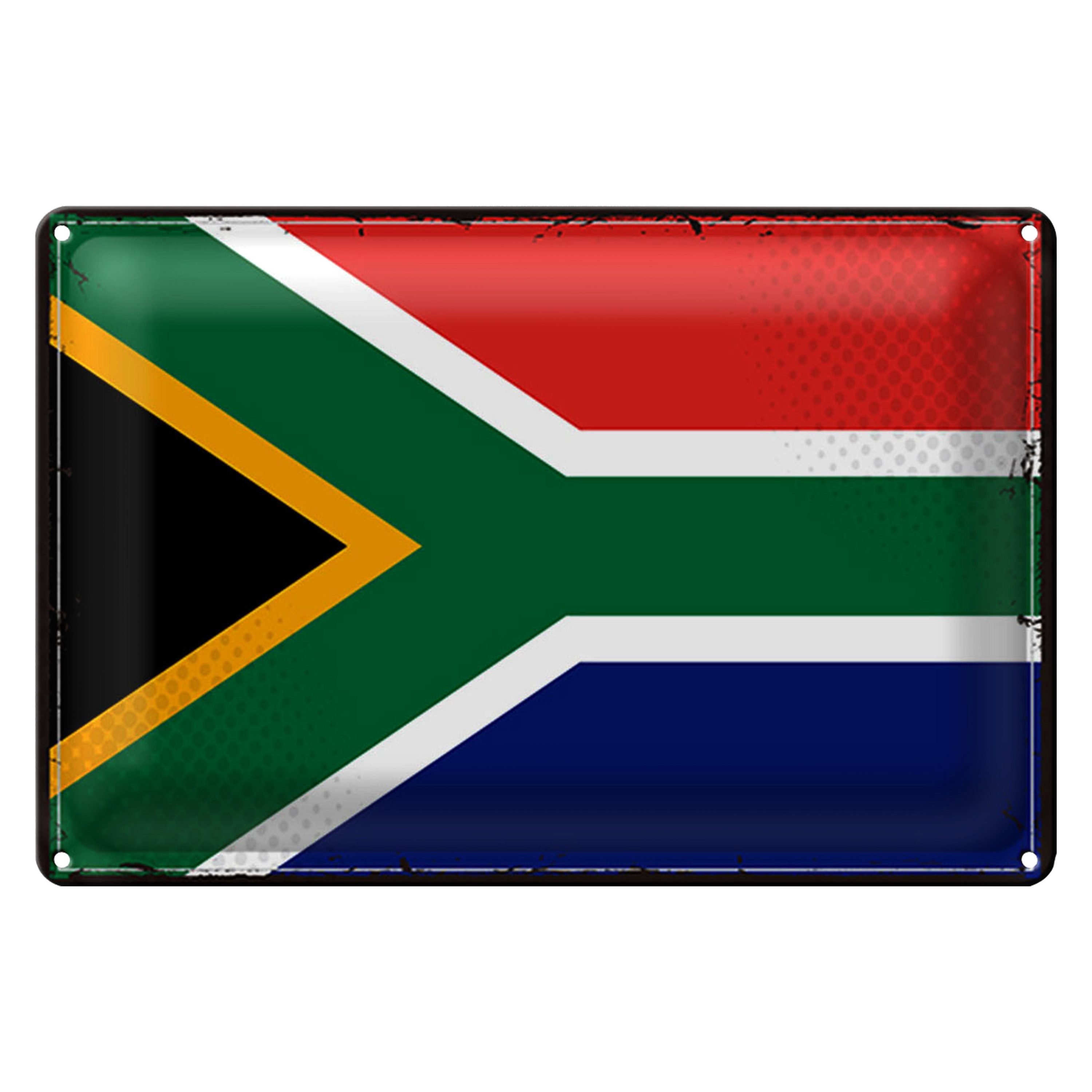 Roomando Metallschild Flagge Südafrika 40x30cm Retro South Africa