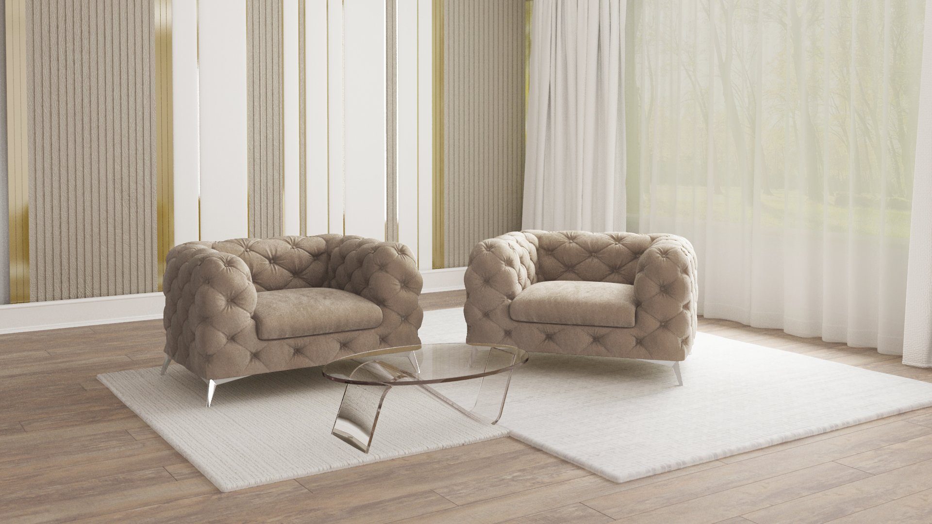 S-Style Möbel Chesterfield-Sessel Kalina mit silbernen günstig online kaufen