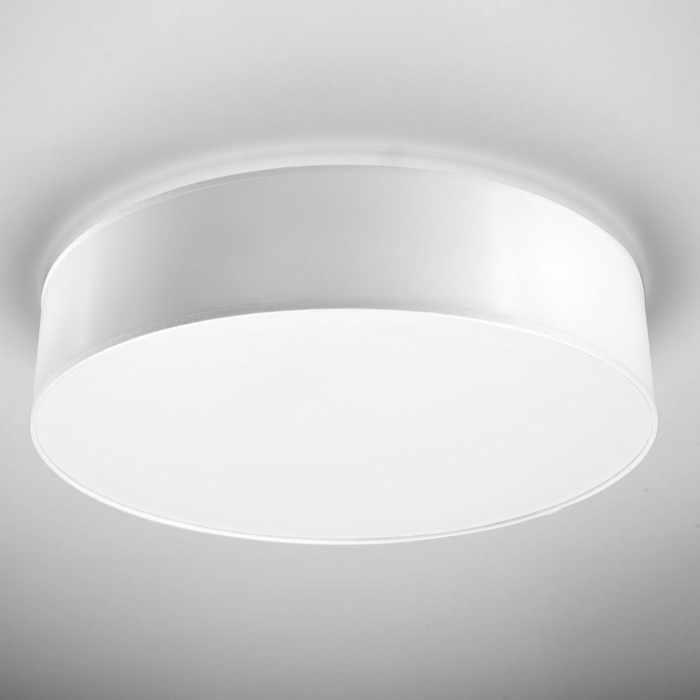 etc-shop Deckenstrahler, Leuchtmittel nicht Wohnzimmer Stahl Deckenlampe rund Decke weiß inklusive, Lampen Deckenlampe PVC