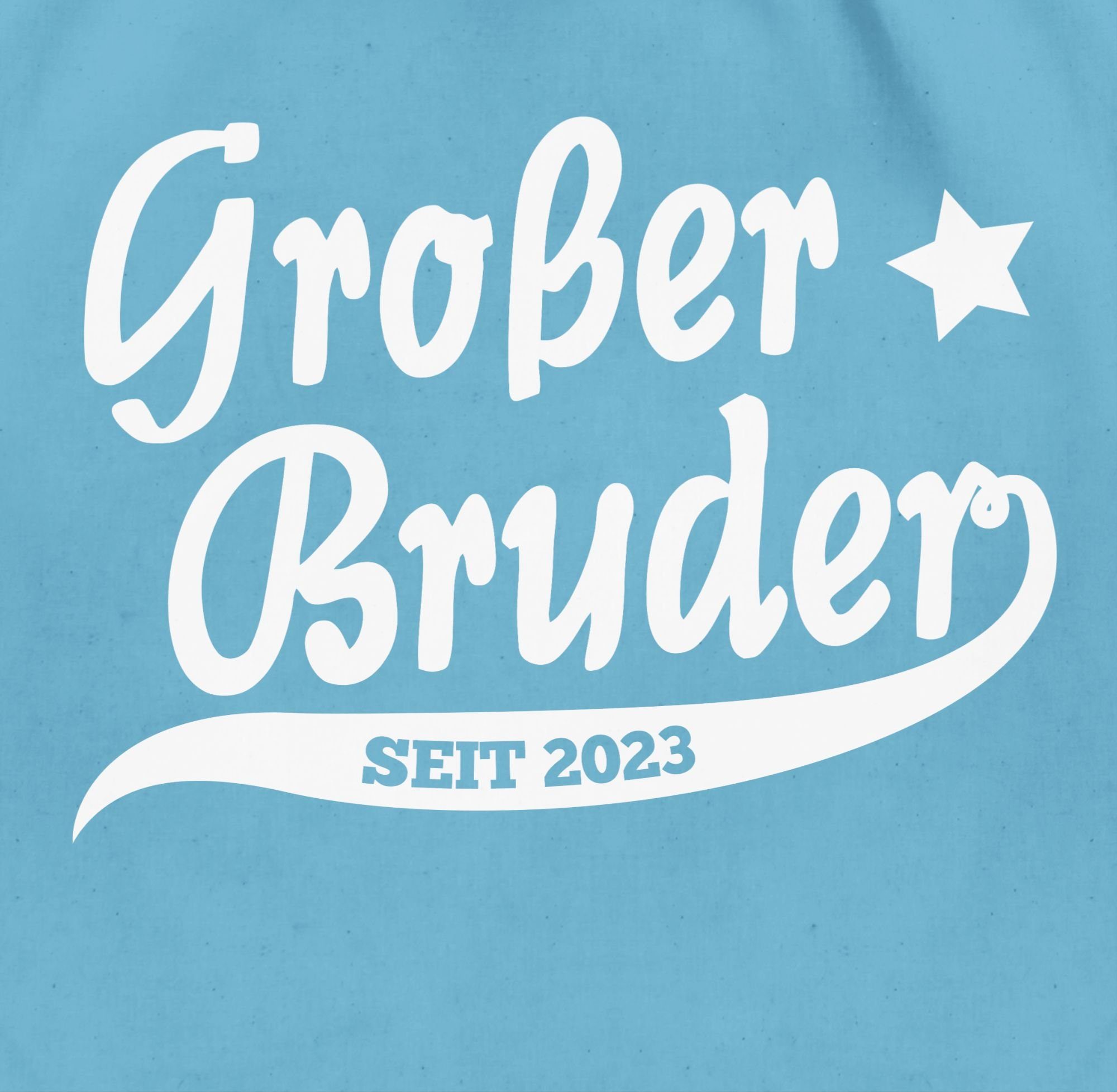 2 Bruder Bruder 2023, Hellblau Großer Großer Shirtracer Turnbeutel