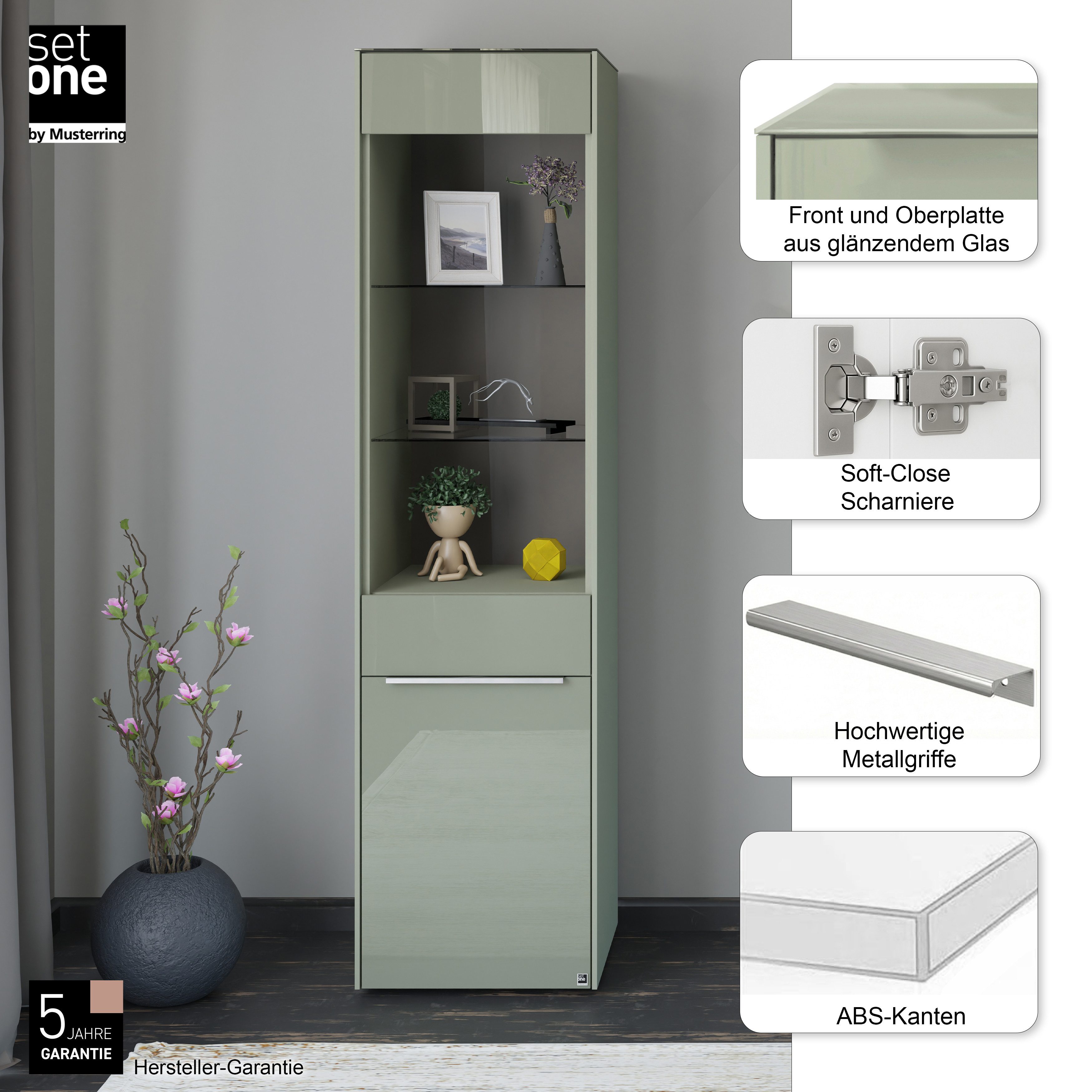 set one by Musterring Standvitrine Reno (1-St) Mit Gleitern und in verschiedenen Farben erhältlich