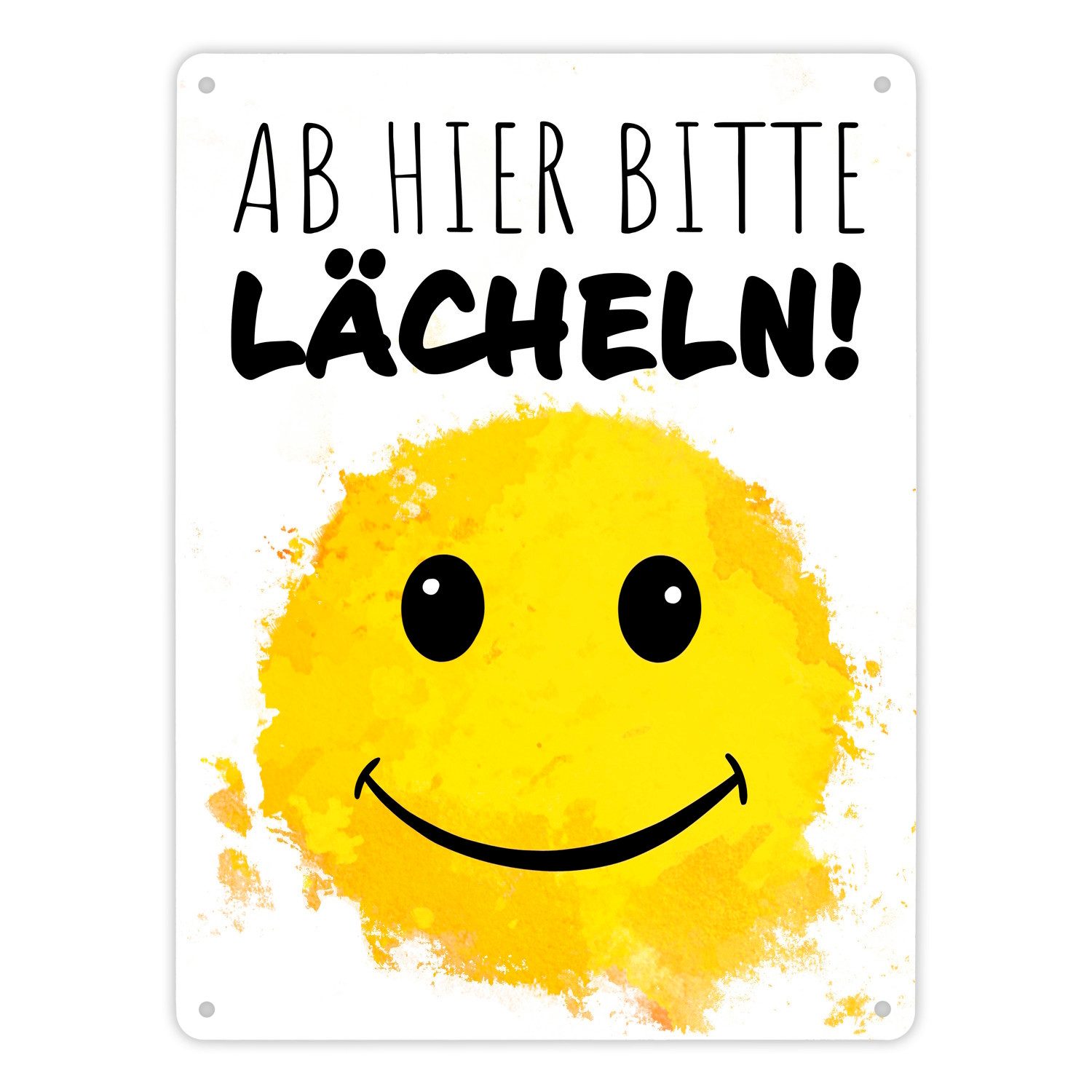 speecheese Metallschild Grinsendes Emoticon Ab hier bitte lächeln Metallsch günstig online kaufen