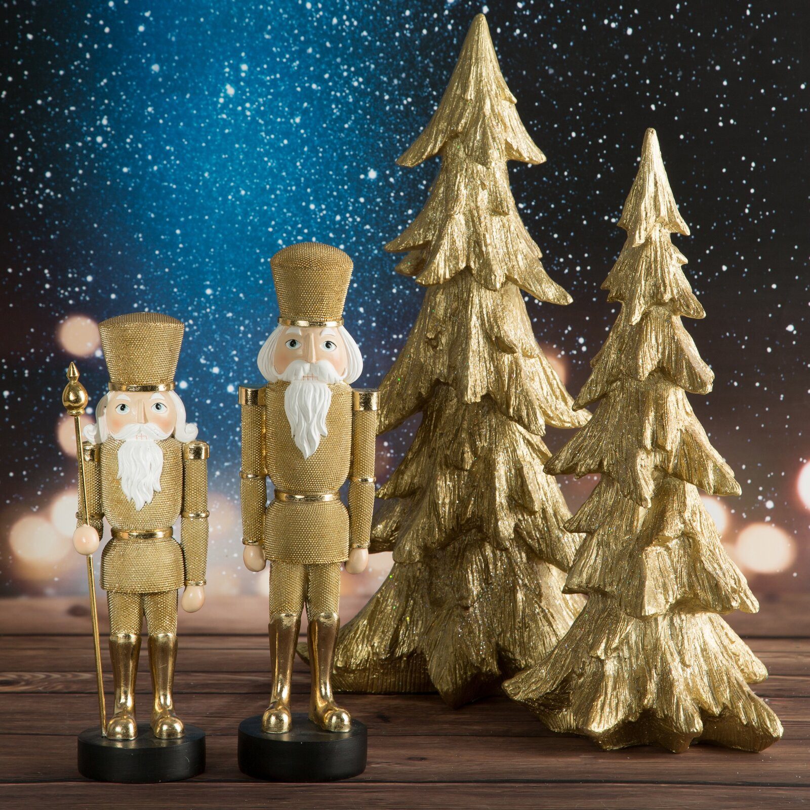 Eurofirany Weihnachtsfigur Nussknacker Schlitten Gold Metall günstig online kaufen