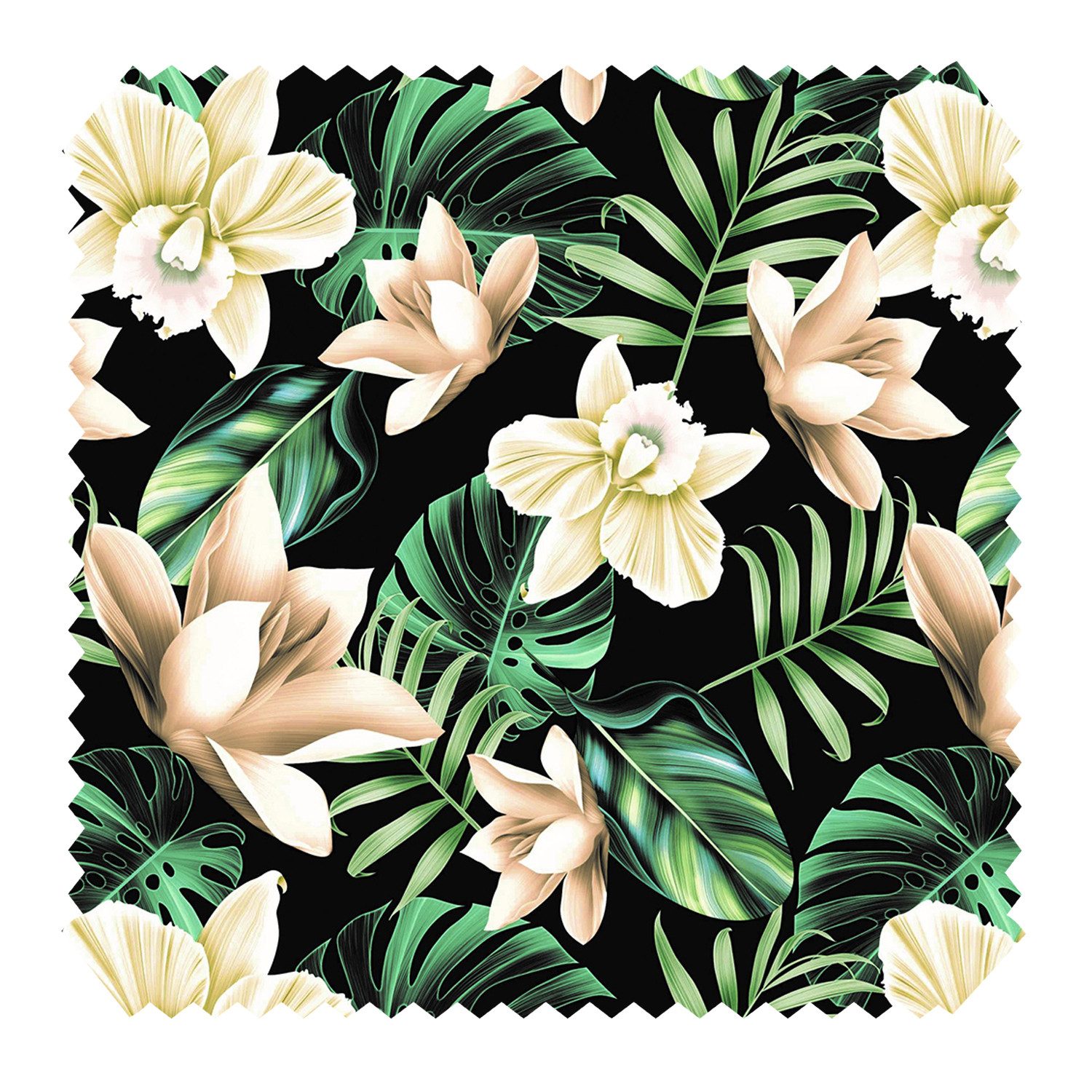 novely® Stoff OXFORD 210D D143 Tropische Lilie Printstoff Outdoor, Wasserabweisend, Outdoor, Meterware, 1lfm