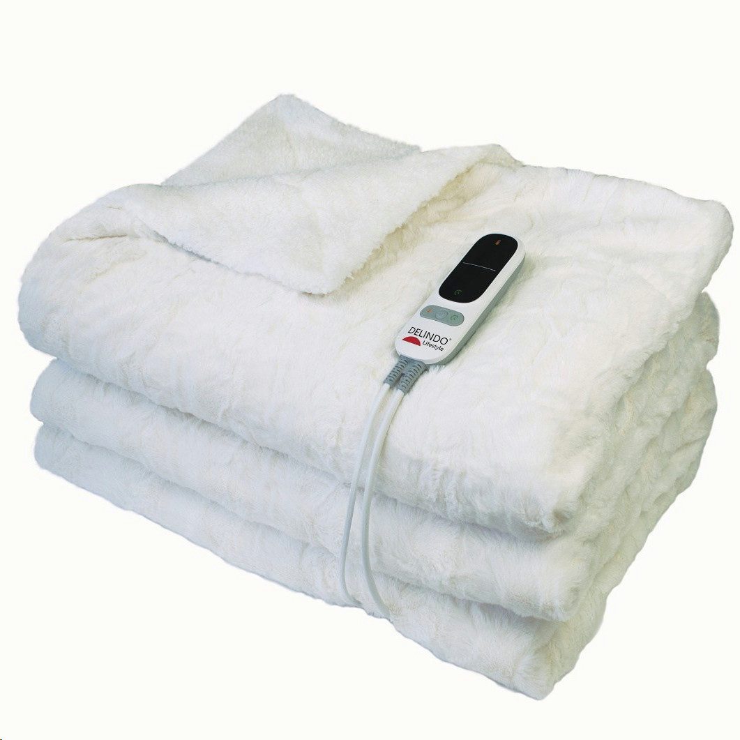 Delindo Lifestyle Heizdecke XXL Winterfell, 9 Heizstufen, 1-tlg., mit Abschaltautomatik, 215x240 cm groß, Lammfell-Optik, waschbar