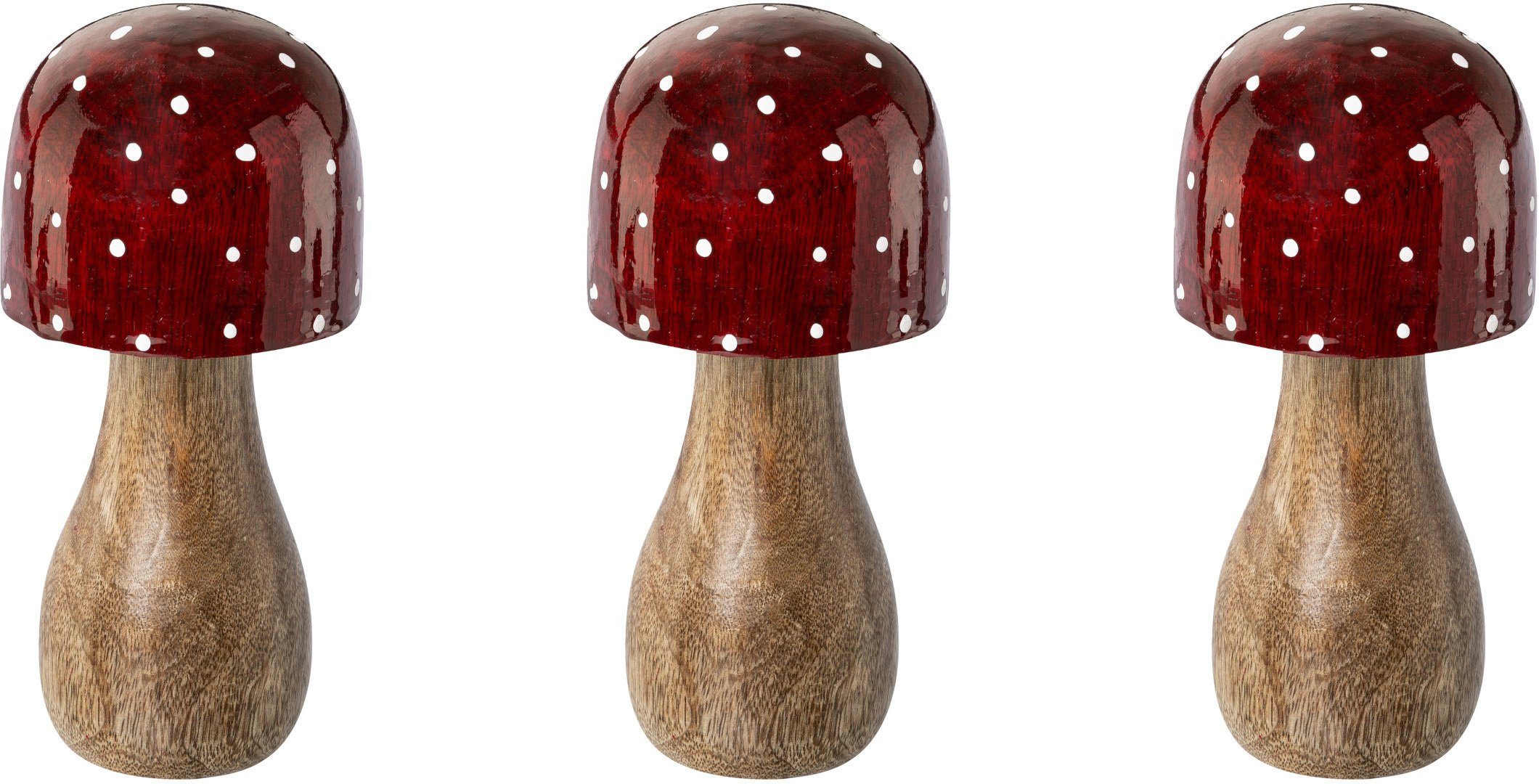 mit deco rot rot Creativ Hüten leuchtenden Weihnachtsfigur (3 Fliegenpilz, Weihnachtsdeko St),