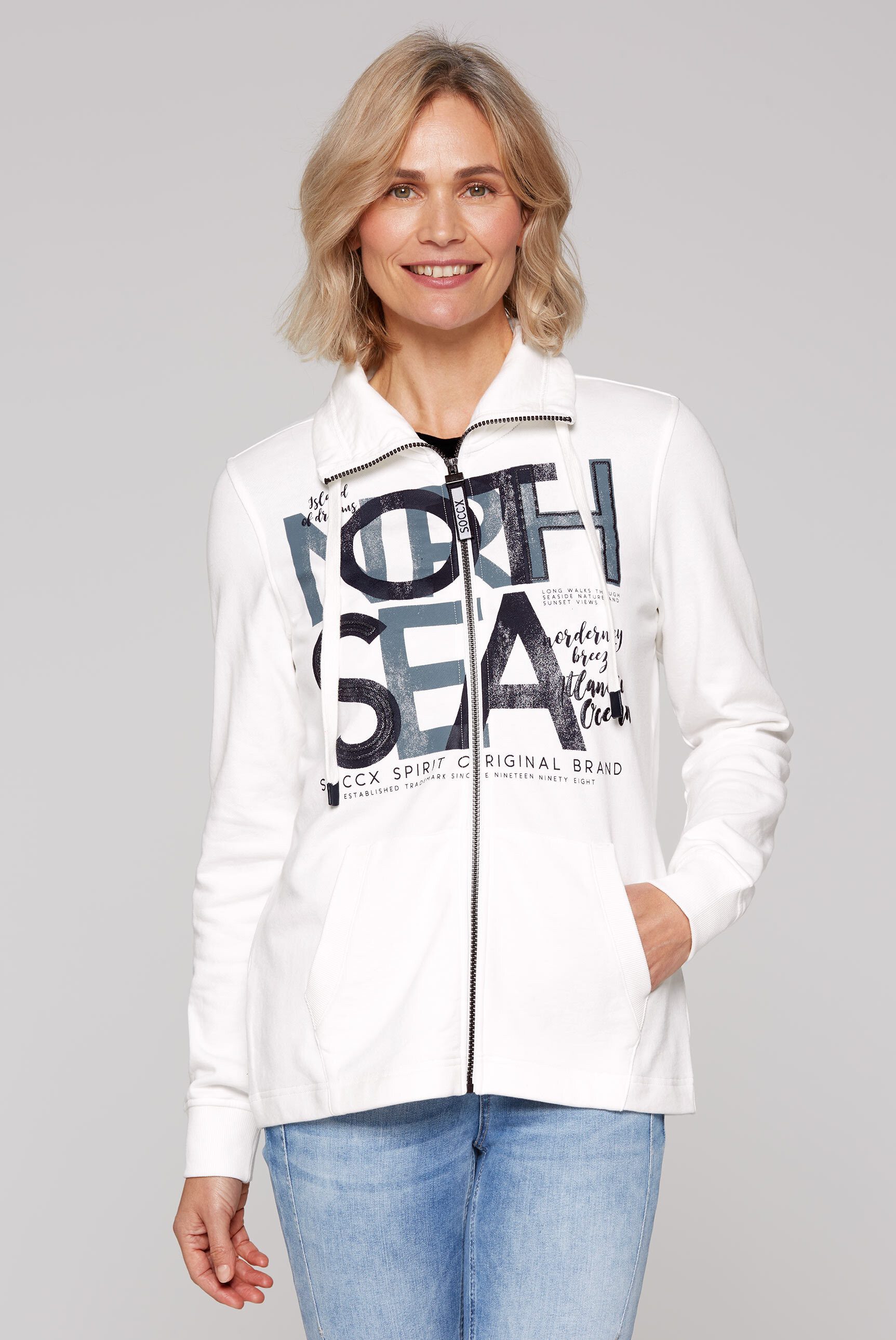SOCCX Sweatjacke mit Baumwolle günstig online kaufen