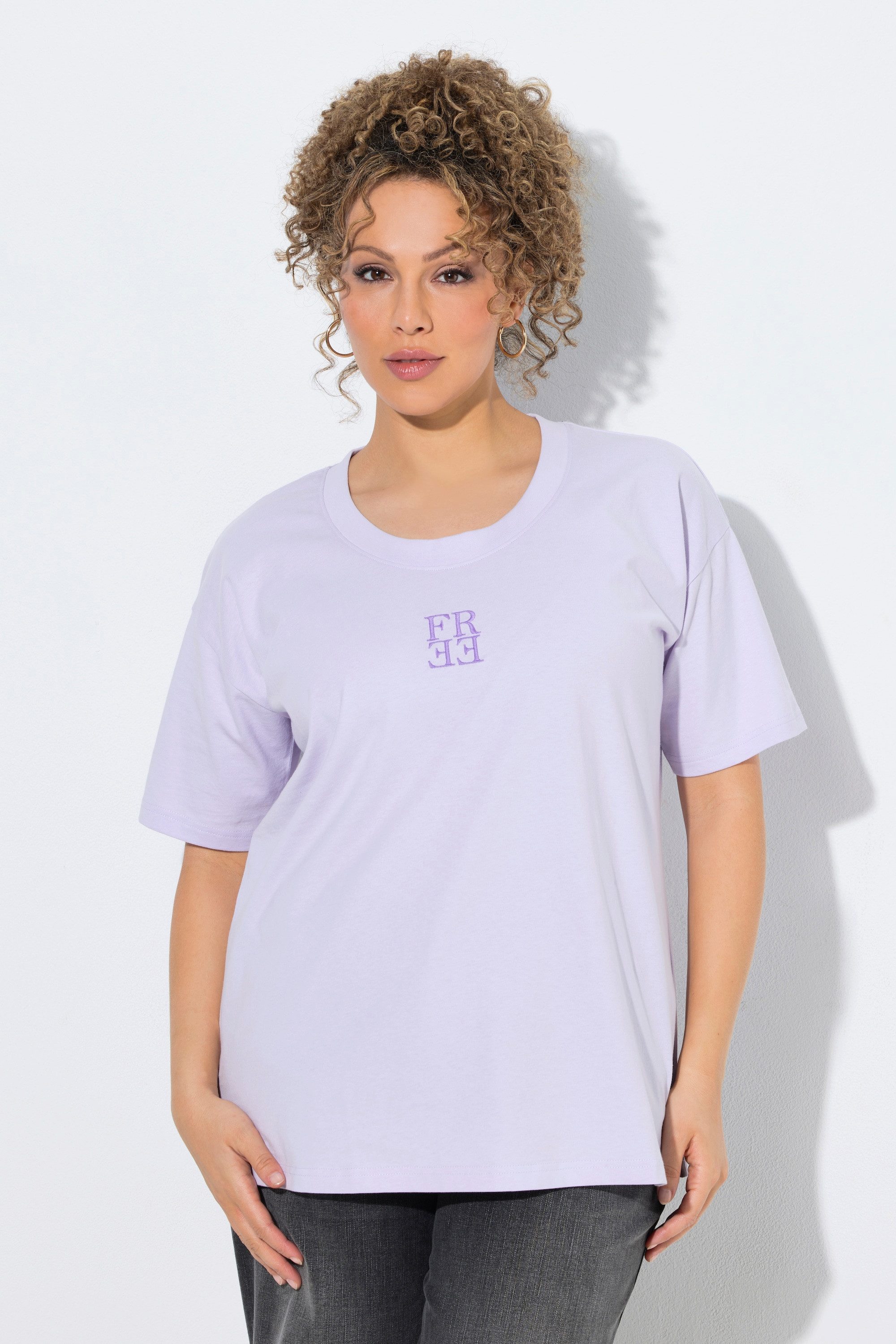 T-Shirt T-Shirt Rückendruck Oversized Rundhals Halbarm