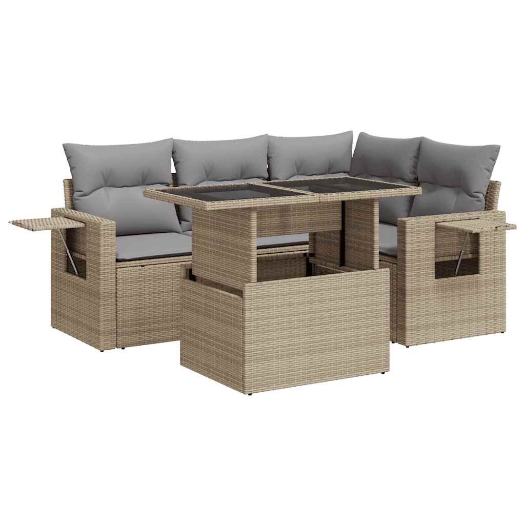 vidaXL Gartenlounge-Set 5-tlg. Garten-Sofagarnitur mit Kissen günstig online kaufen