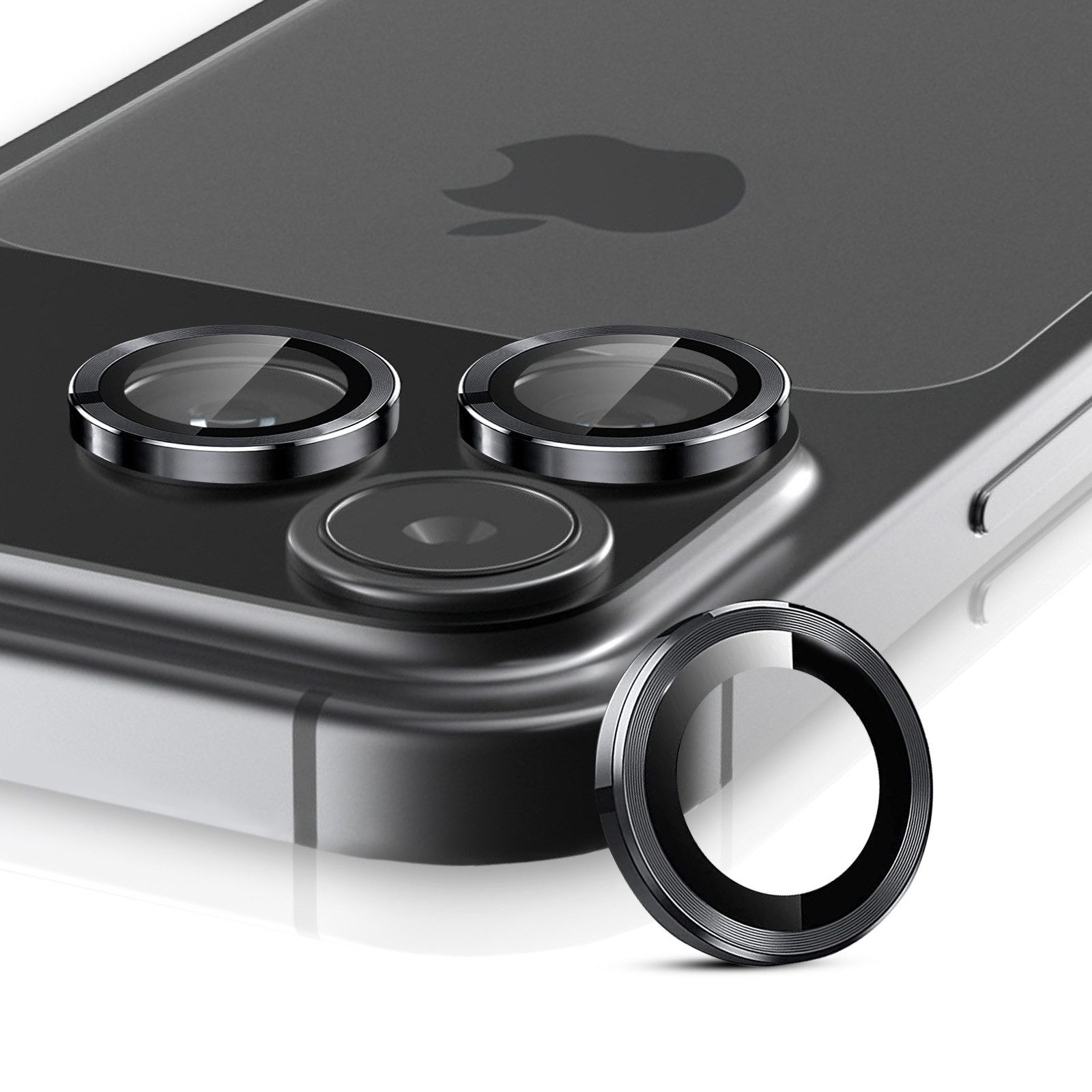 Tec-Expert Kameraschutzglas 9H Kameraglas Set in Schwarz für Apple iPhone 17 Pro Max für Apple iPhone 17 Pro Max, Linsenschutzglas Set, 1 Stück, Kameraschutz, Schutzglas, Linsenschutz, kratz- & stoßfest