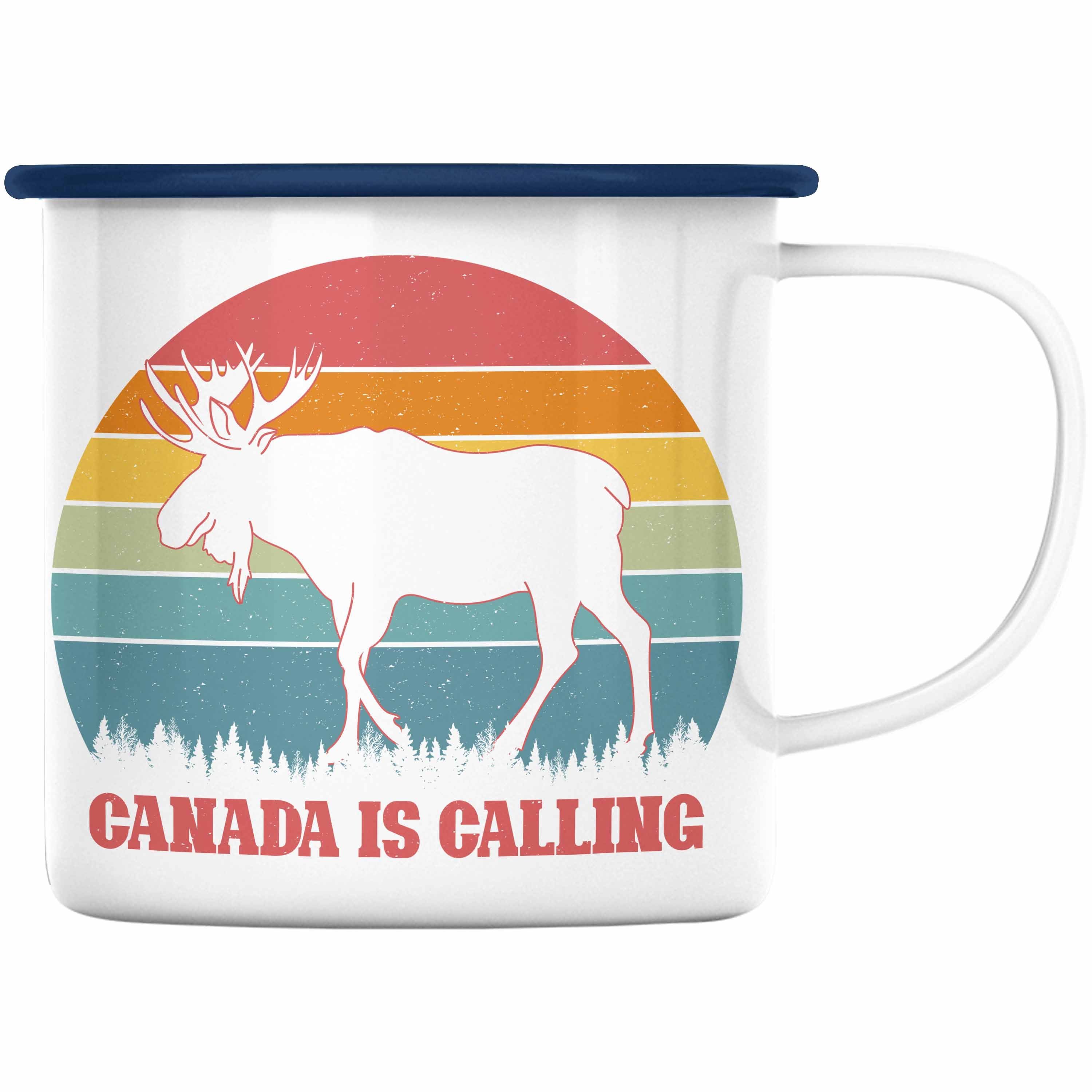 Trendation Thermotasse Trendation - Canada Is Calling Auslandsjahr Kanada Emaille Tasse Gesch