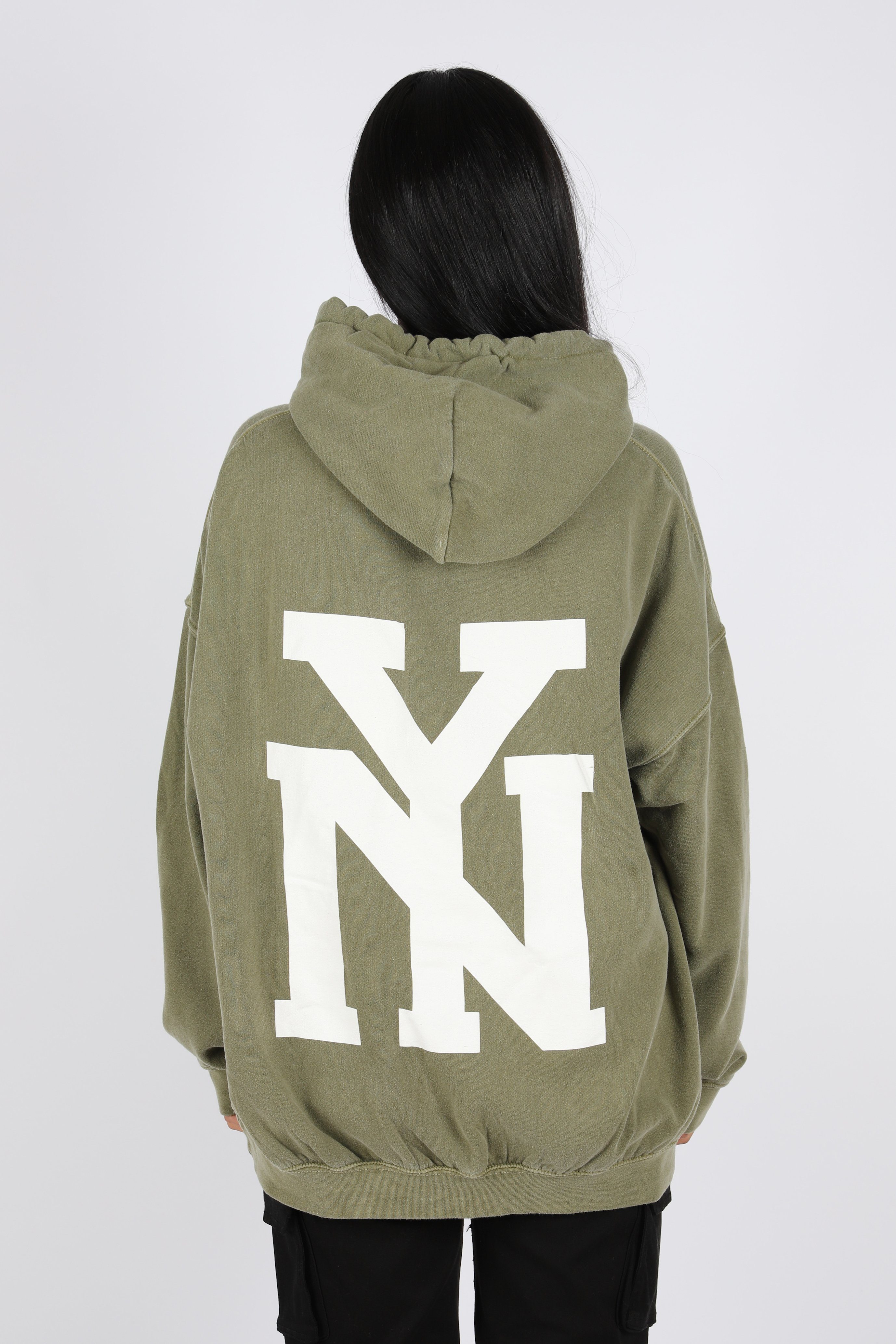 Worldclassca Hoodie Worldclassca Oversized NEW YORK Hoodie Print Kapuzenpullover Washed