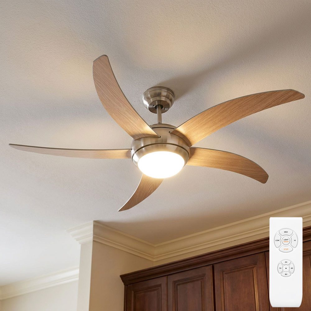 V-TAC Deckenventilator, Decken Ventilator braun 3 Stufen Kühler Wohn Ess Zimmer Lüfter