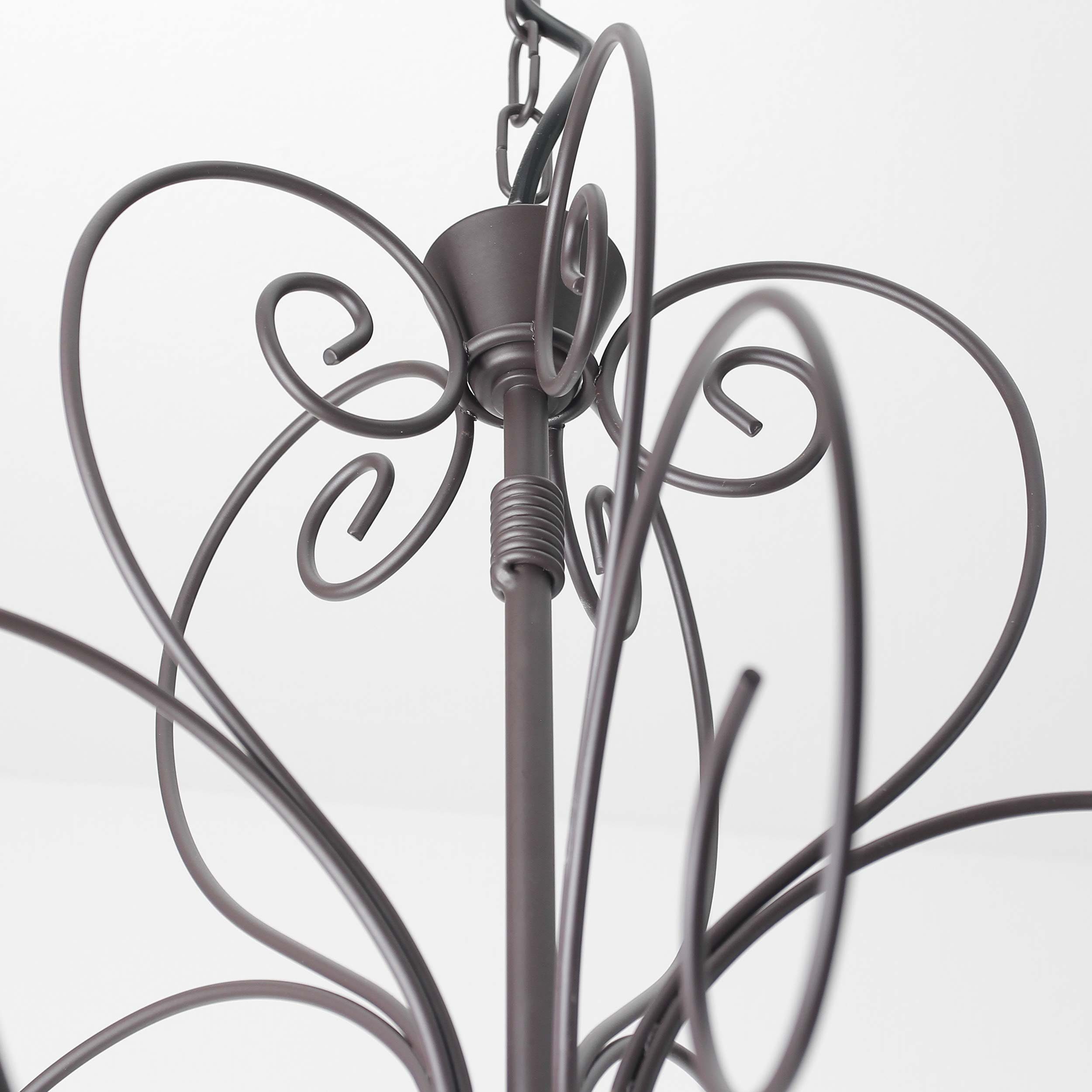 Licht-Erlebnisse Kronleuchter MAURO, ohne Leuchtmittel, Pendelleuchte Schwarz Metall elegant 5-armig E14 Hängelampe Esszimmer