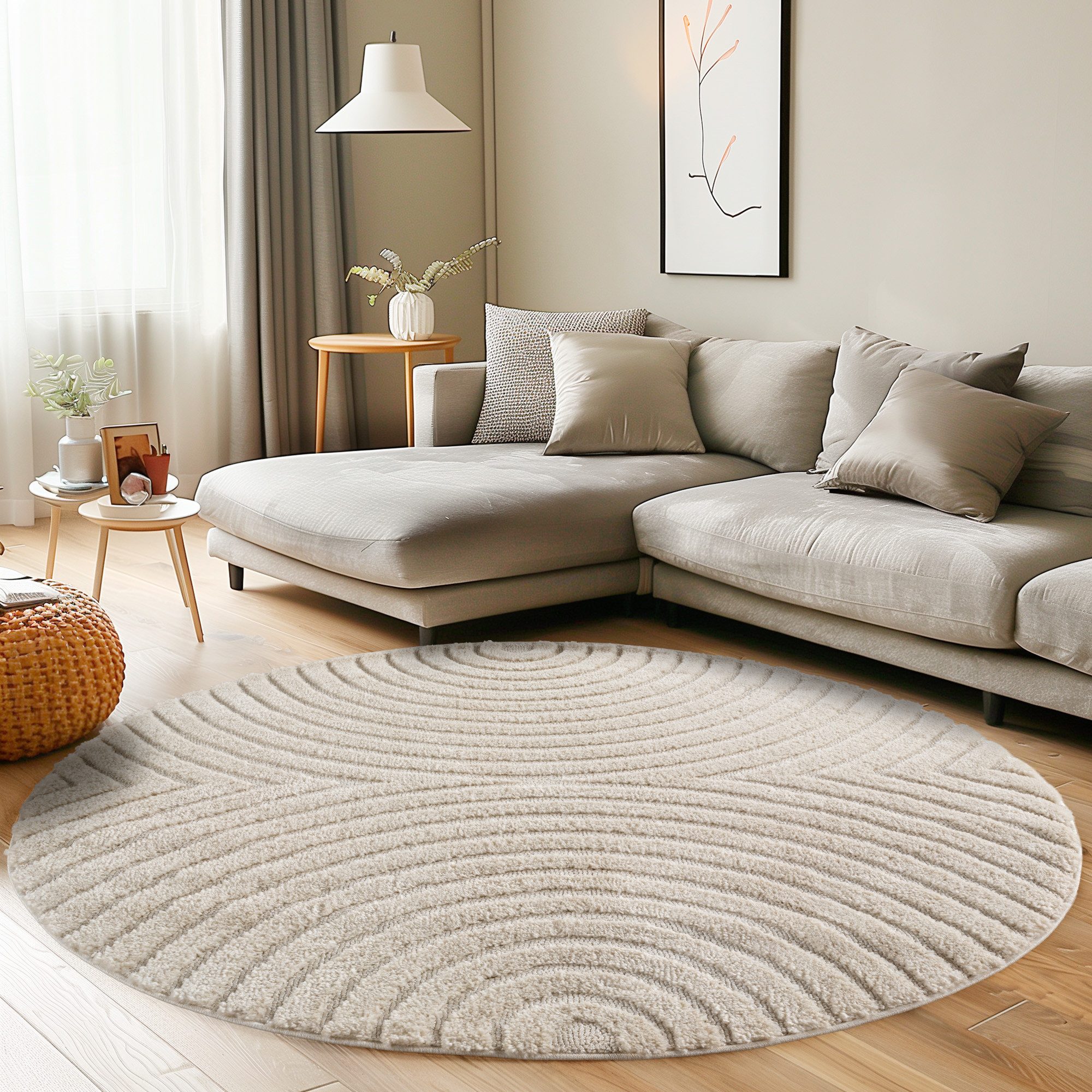 Carpettex Designteppich Skandinavischer Boho, Rund, Höhe: 8 mm, Teppich Woh günstig online kaufen