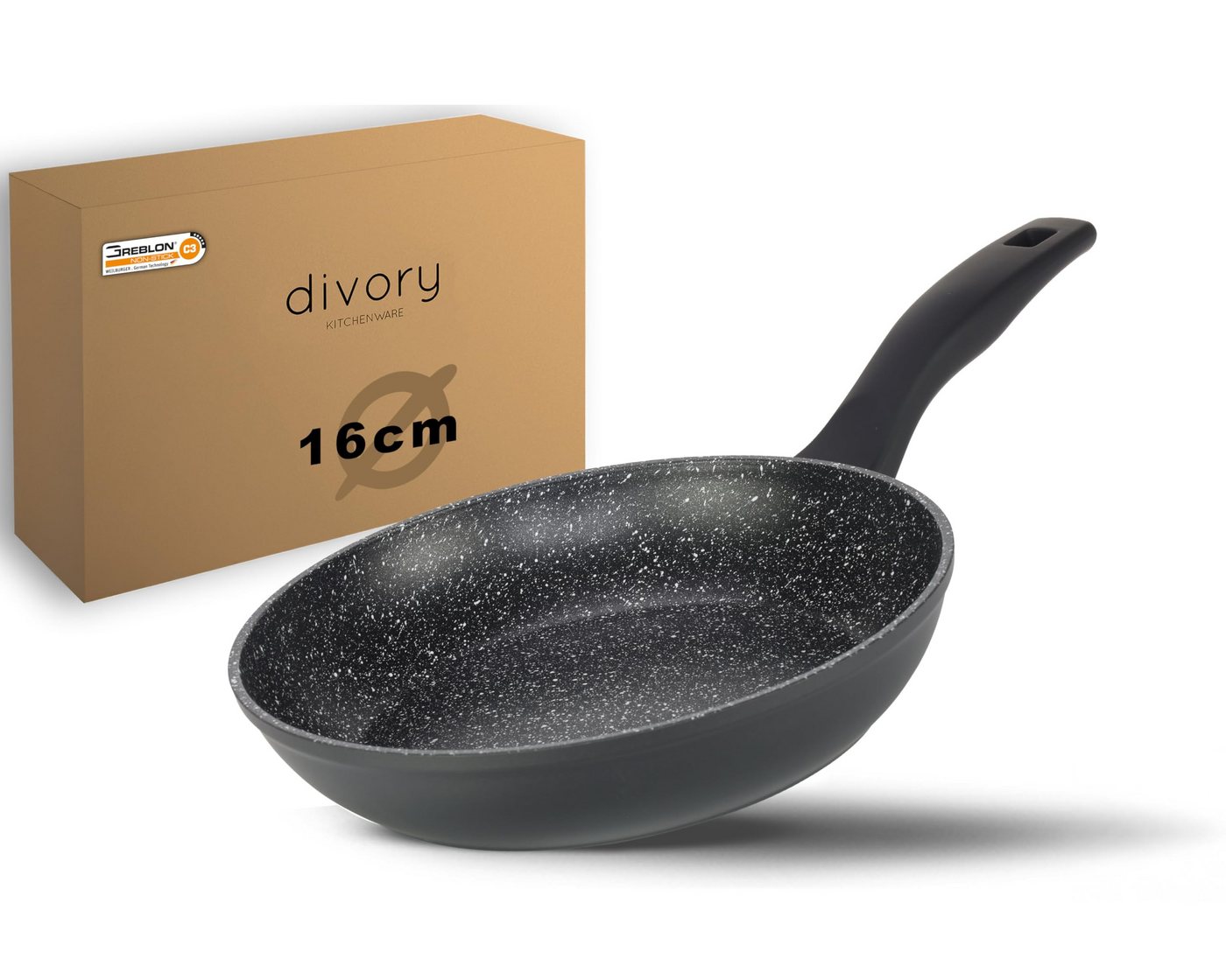 divory Bratpfanne Antihaft Beschichtete Universalpfanne für alle Herdarten, Aluminium (Sichere Griffe, Spülmaschinen geeignet)