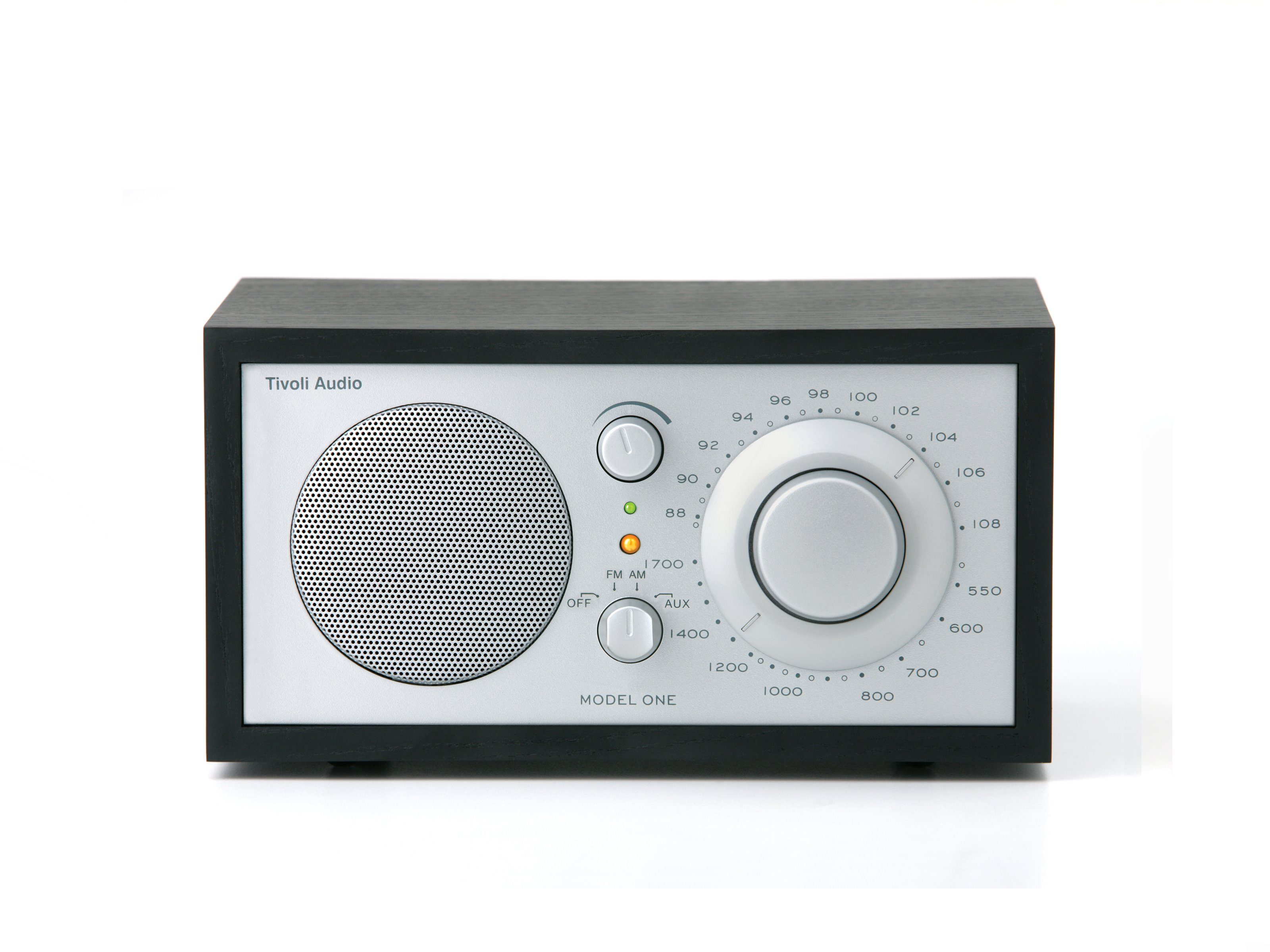 (FM-Tuner, Audio Küchen-Radio, Tivoli Echtholz-Gehäuse) Model Küchen-Radio One Schwarz/Silber Retro-Optik,