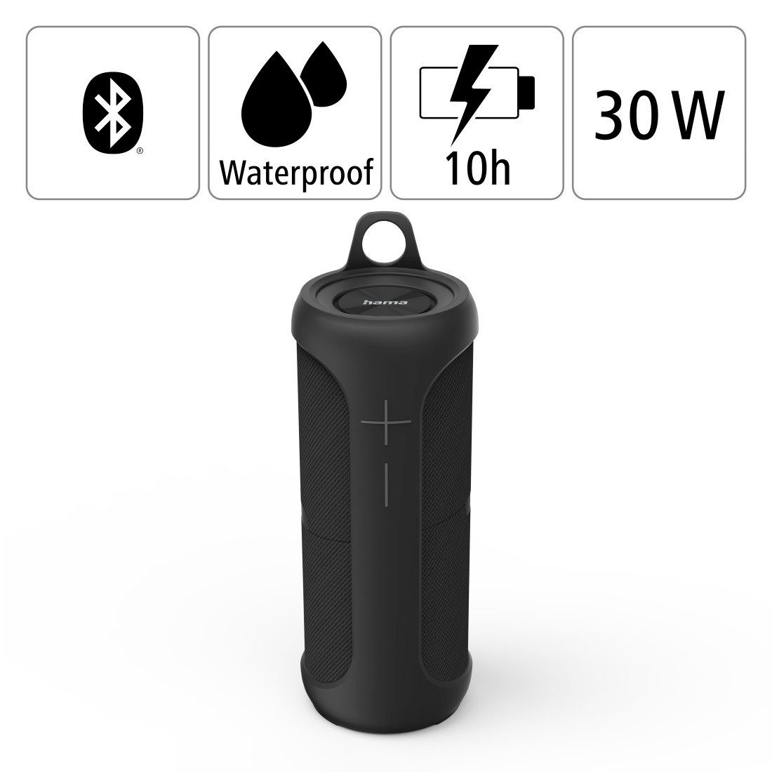 Hama Bluetooth-Lautsprecher Twin W) mobil) teilbar, Bluetooth-Lautsprecher wasserdicht 3.0 (2in1 30W, schwarz (30