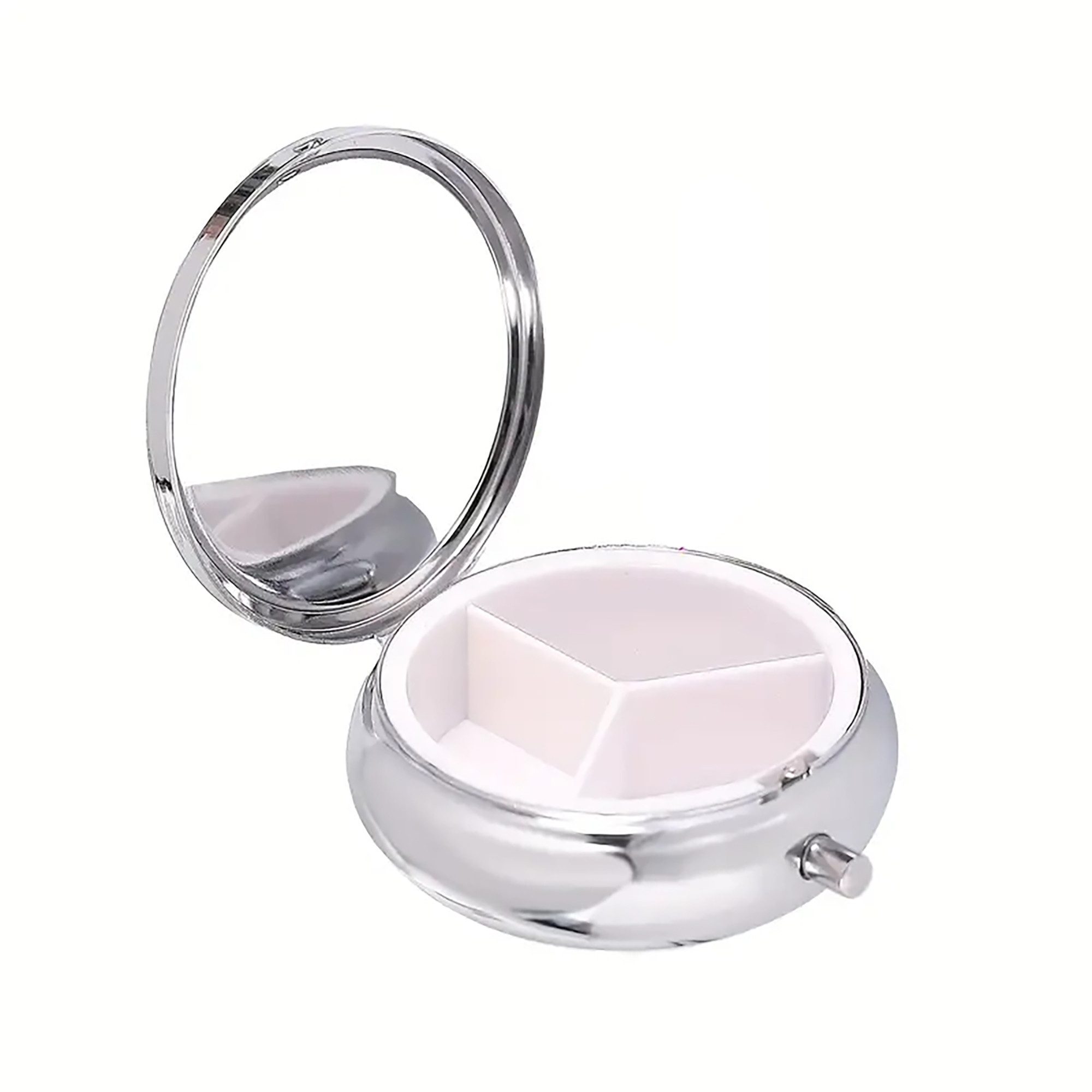 The Beauty House Pillendose Pillendose mit Spiegel Medikamentenbox Dose, Kleine Tablettendose für Unterwegs, Reise-Pillenspender Tablettenbox
