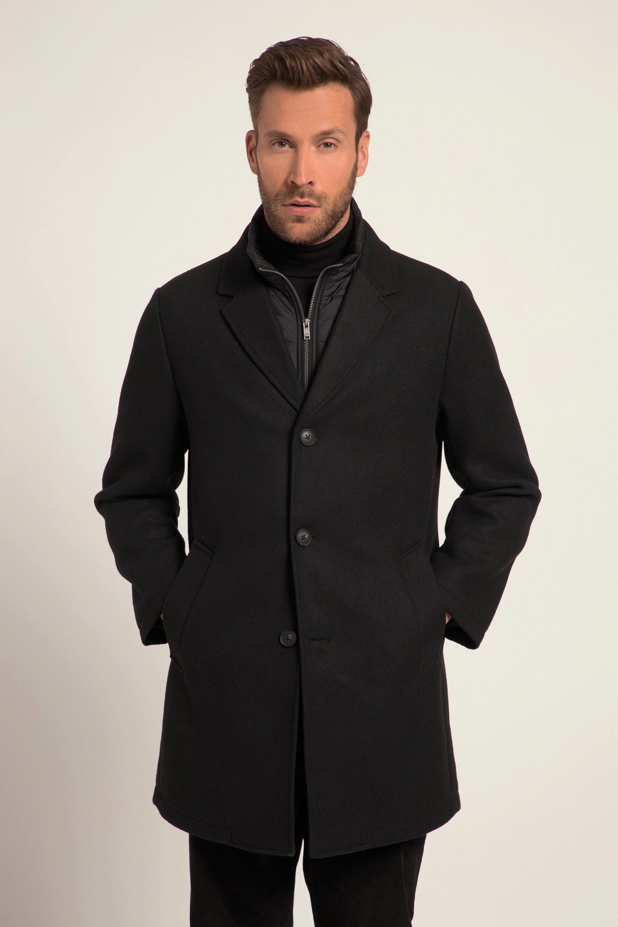 JP1880 Kurzmantel Mantel Wollmix Stepp-Einsatz Reverskragen