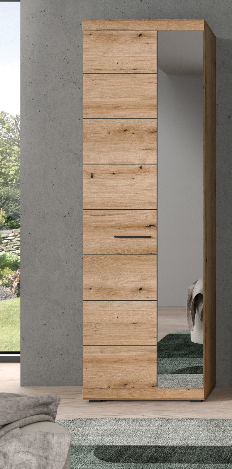 Inn.Furn Garderoben-Set Shawn, (Komplett-Set 5-teilig in Evoke Eiche, Flurgarderobe ca. 270 x 197 cm), variable Inneneinteilung, bis zu 13 Fächer – Bild 5 von 5