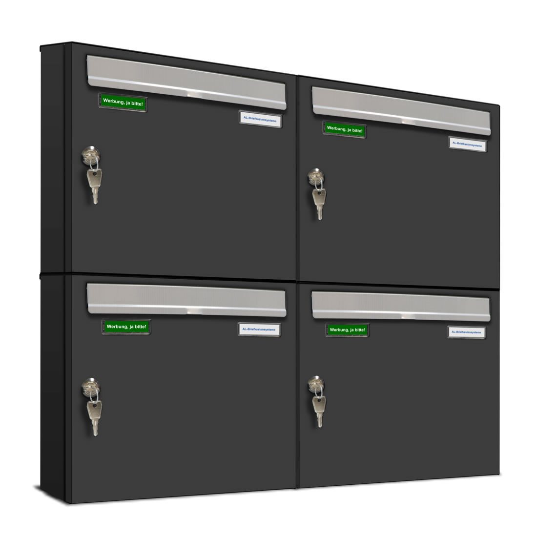 AL Briefkastensysteme Wandbriefkasten 4 Fach Premium günstig online kaufen